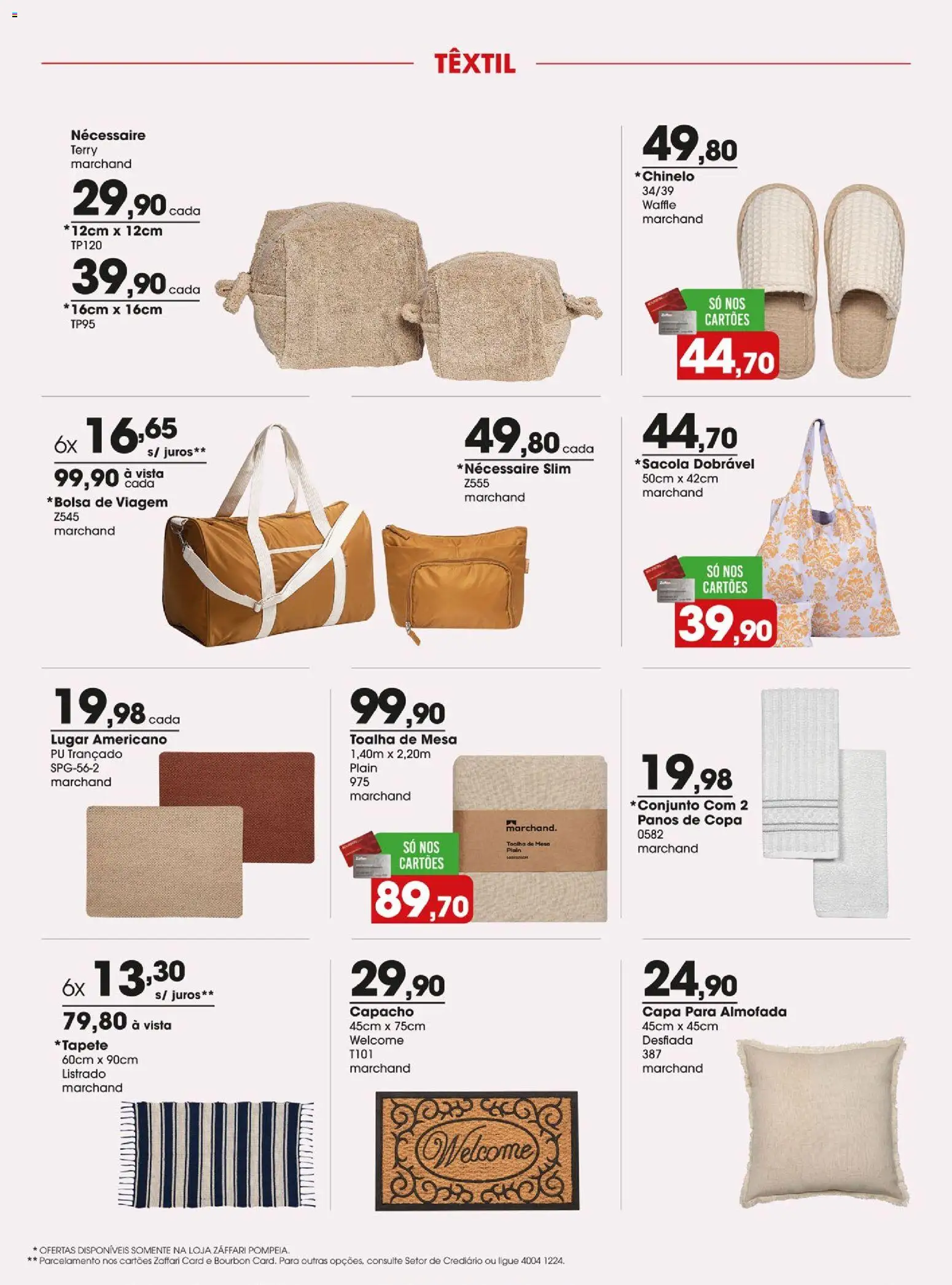 Zaffari Folheto - válido de 03/09/2026 | Página: 8 | Produtos: Necessaire, Mesa, Capacho, Copa