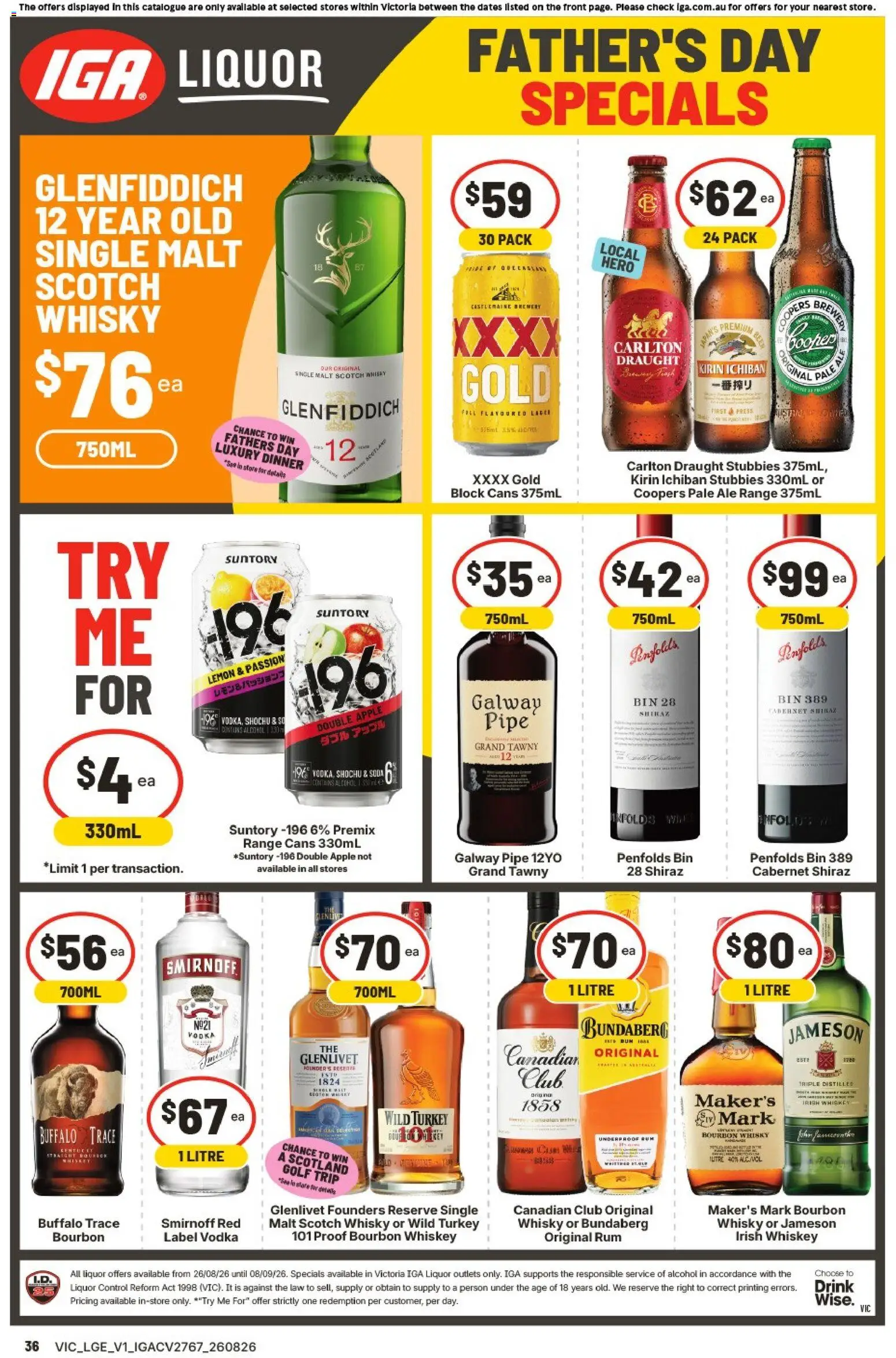 IGA catalogue - valid from 26/08/2026 | Page: 33 | Products: Rum, Lemon, Scotch, Turkey
