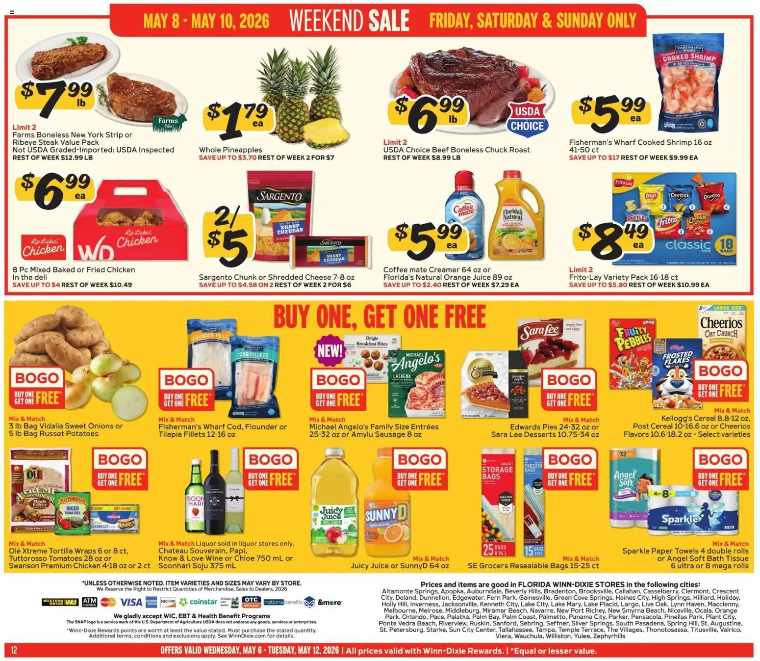 Winn Dixie Weekly Circular - FL - valid from 06.05.2026 | Page: 12 | Products: Bath, Cheese, Coffee, Juice