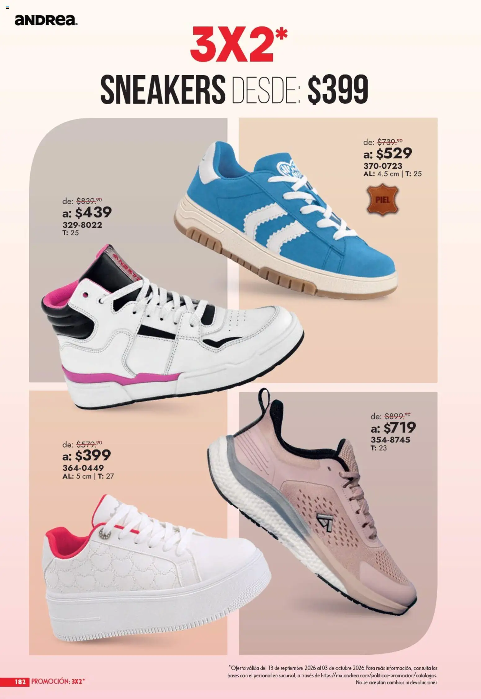 Nuevas ofertas de Andrea válidas en toda la República Mexicana desde el 13/09/2026. ¡Encuentra las mejores ofertas en Andrea catálogo Outlet! | Página: 182