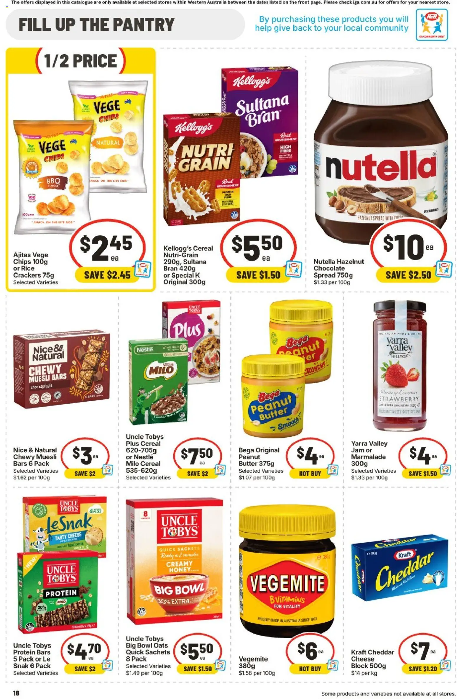 IGA catalogue - valid from 03.06.2026 | Page: 18 | Products: Butter, Chocolate, Honey, Nutella