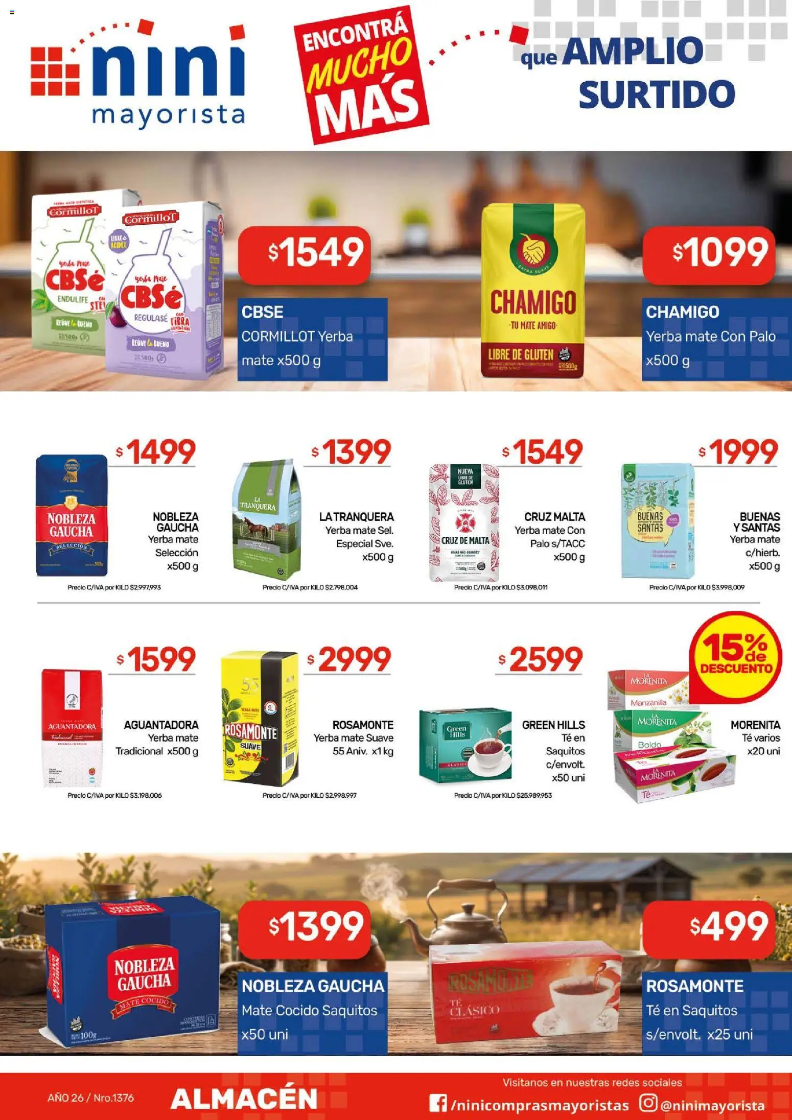 NINI Mayorista catálogo │ válido desde el 07/09/2026 | Página: 31 | Productos: Mate, Yerba, Té, Mate cocido