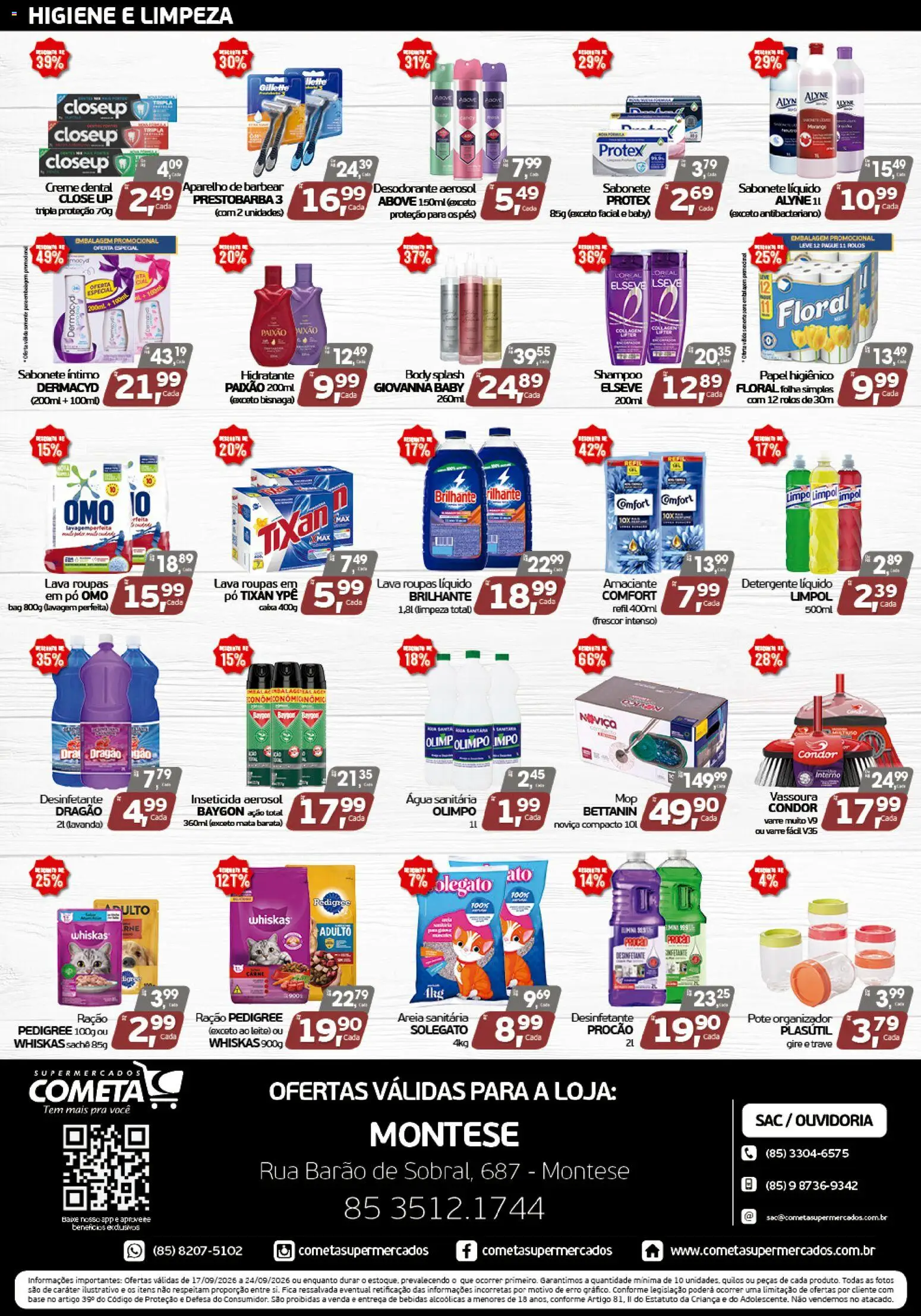 Cometa Supermercados Folheto - válido de 17/09/2026 | Página: 4 | Produtos: Carne, Água, Creme, Ração