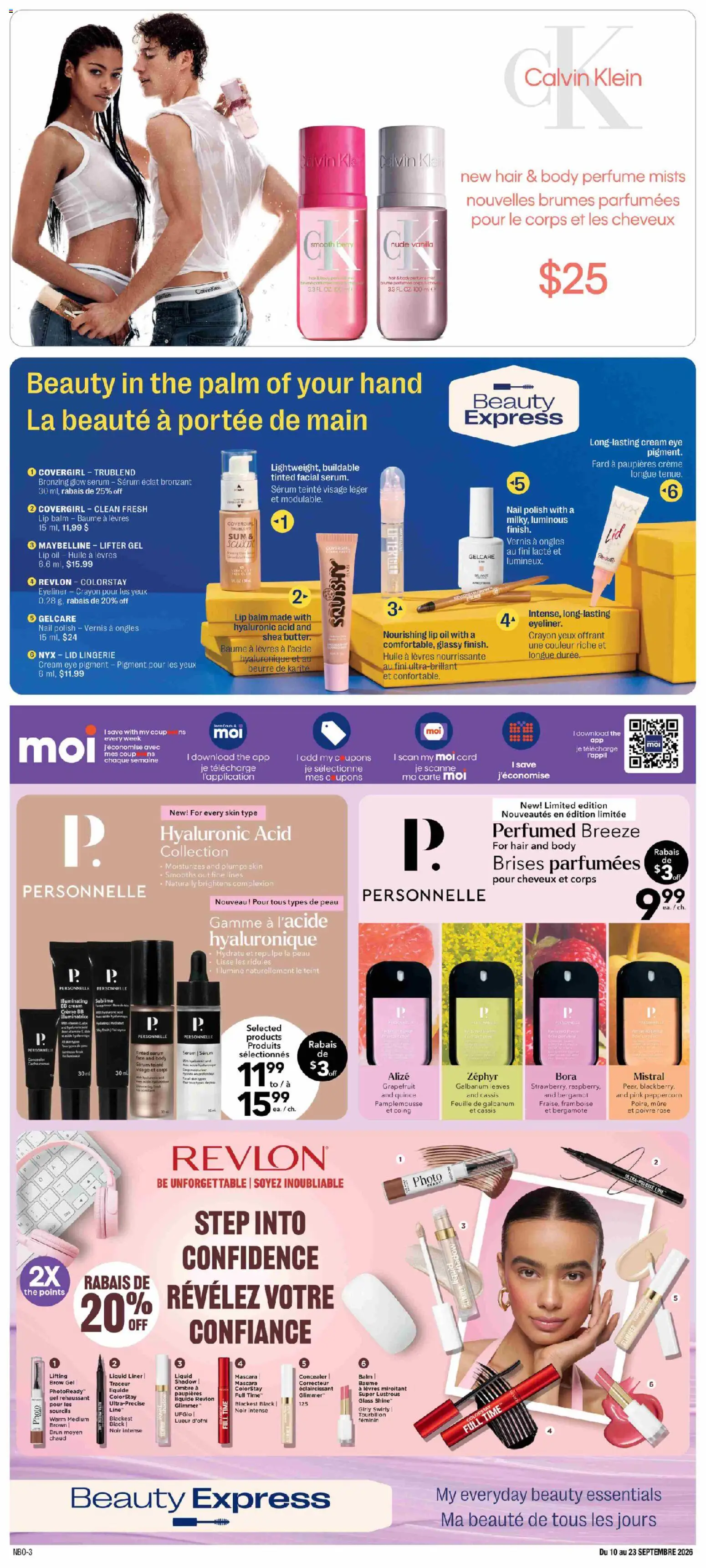 Jean Coutu flyer valid from Sep 10, 2026 | Page: 3 | Products: Cream, Perfume, Concealer, Lip balm