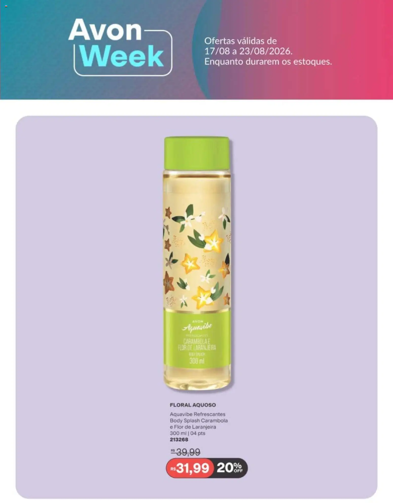 Avon Folheto - válido de 01/09/2026 | Página: 183 | Produtos: Carambola, Body