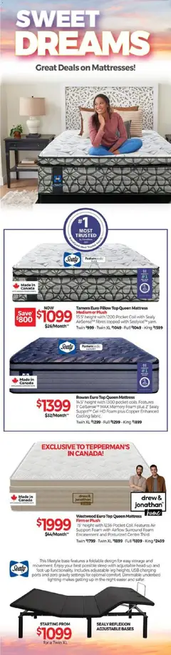 Preview of Tepperman's weekly flyer / circulaire from shop Tepperman's valid from 29.05.2026 | Page: 5 | Products: Mattress, Pillow