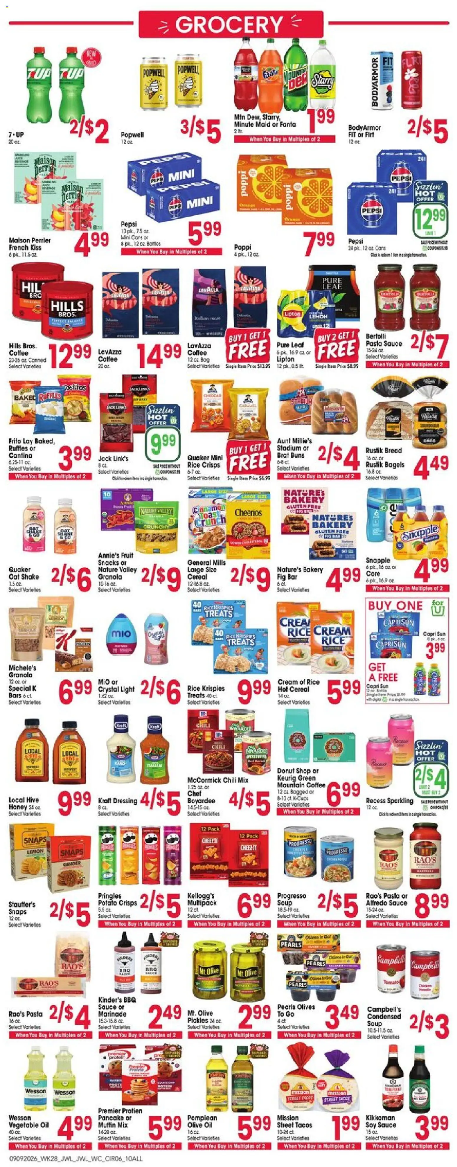 Jewel Osco Weekly Ad - valid from 09/09/2026 | Page: 6 | Products: Coffee, Soy sauce, Pepsi, Vegetable oil