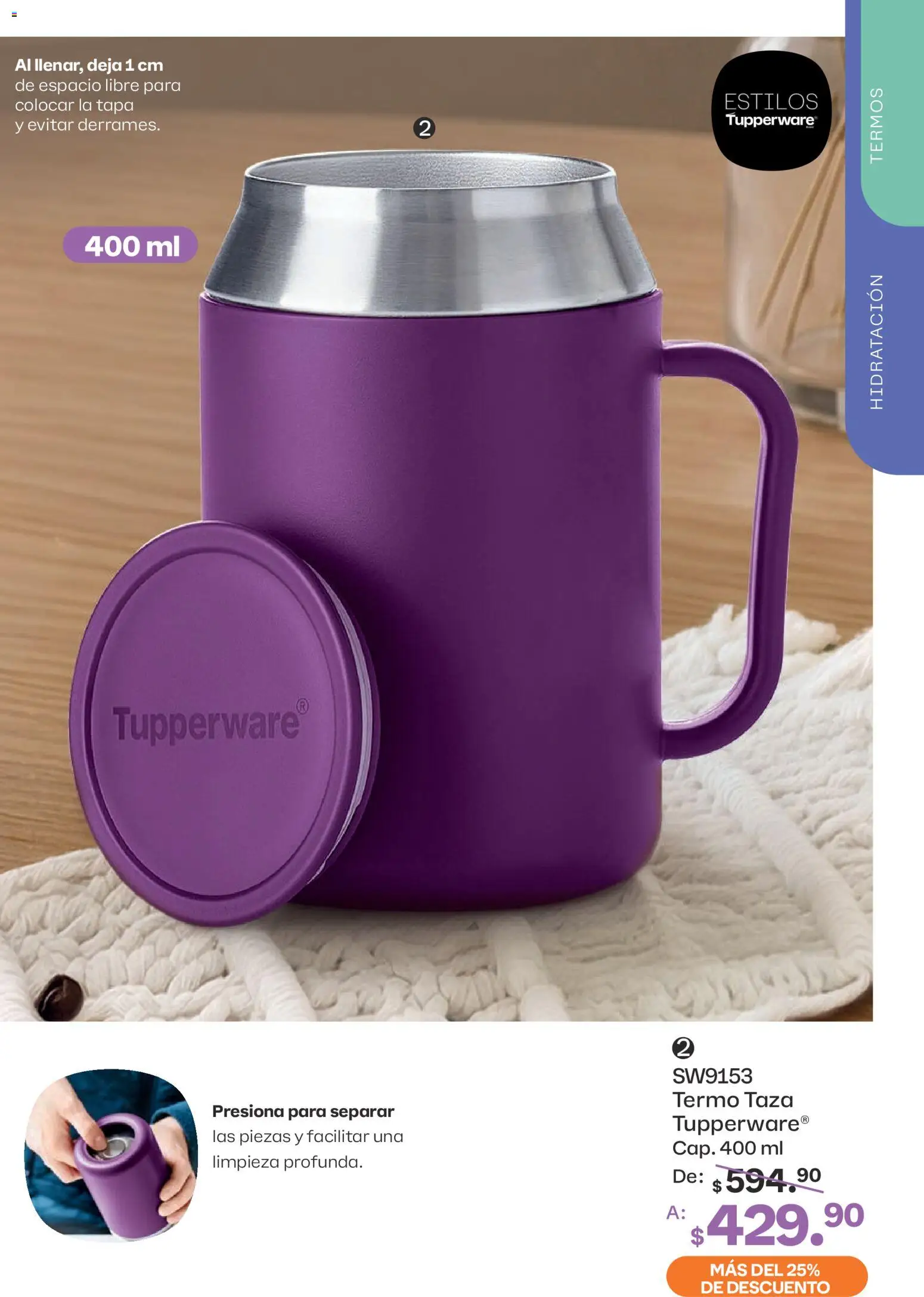 Nuevas ofertas de Tupperware válidas en toda la República Mexicana desde el 07/09/2026. ¡Encuentra las mejores ofertas en Tupperware catálogo! | Página: 47 | Productos: Taza, Termo