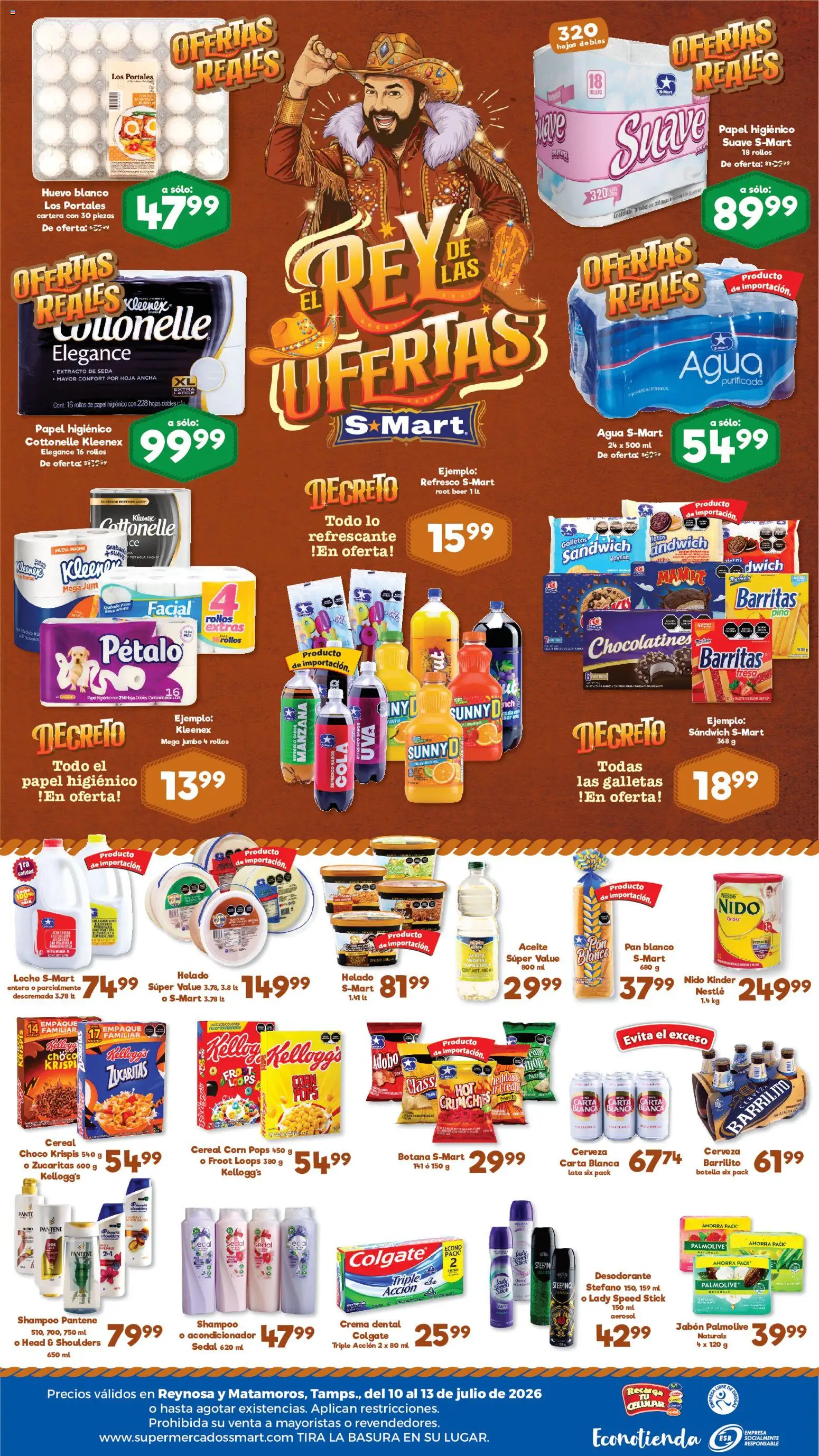 Nuevas ofertas de S-Mart válidas en toda la República Mexicana desde el 10/07/2026. ¡Encuentra las mejores ofertas en S-Mart folleto Nuevo Laredo! | Página: 2 | Productos: Desodorante, Agua, Leche, Acondicionador