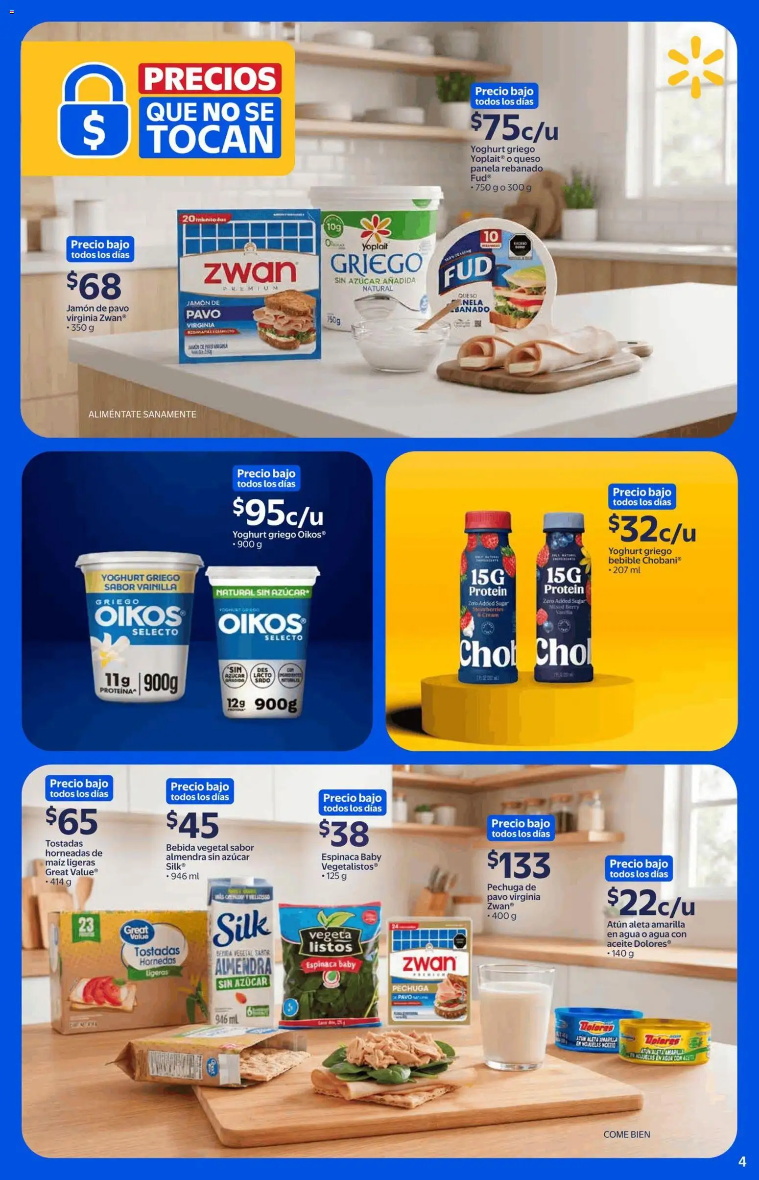 Nuevas ofertas de Walmart válidas en toda la República Mexicana desde el 21/09/2026. ¡Encuentra las mejores ofertas en Walmart folleto Precios que no se tocan! | Página: 4 | Productos: Azúcar, Agua, Jamón, Espinaca baby