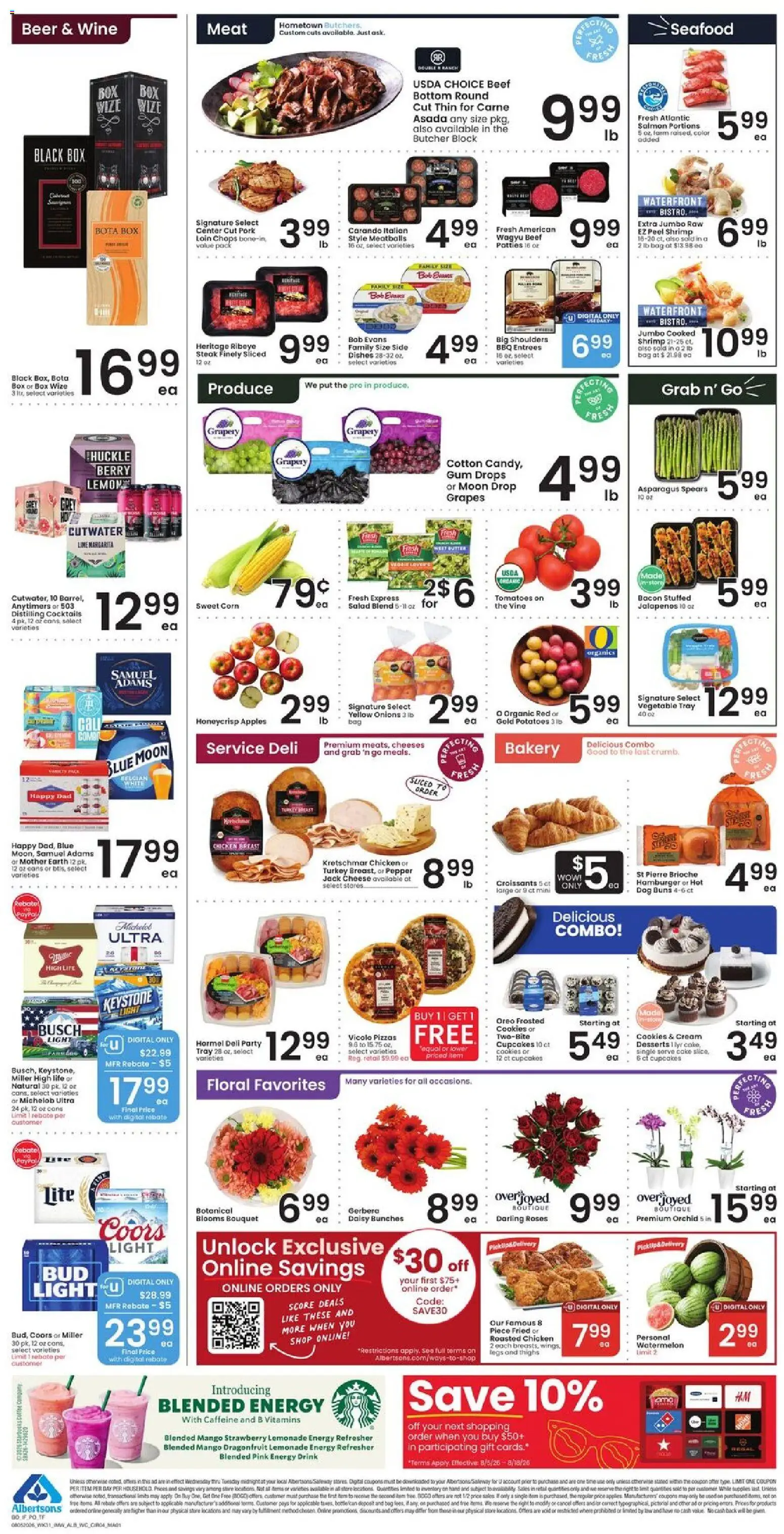 Albertsons Weekly Ad - valid from 08/05/2026 | Page: 5 | Products: Bakery, Pork, Cream, Bag