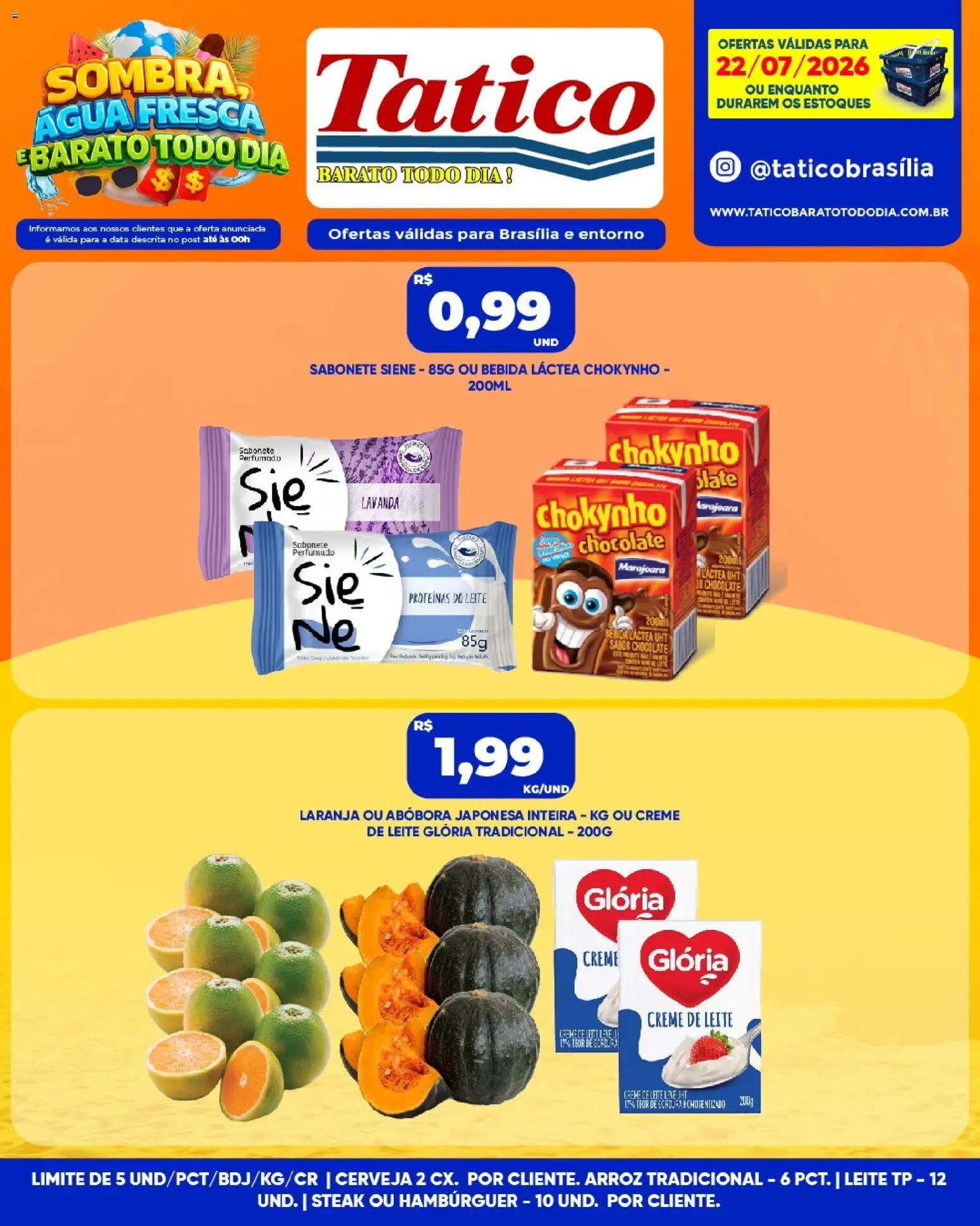 Tatico Folheto - válido de 23/07/2026 | Página: 28 | Produtos: Abóbora, Cerveja, Creme, Sabonete