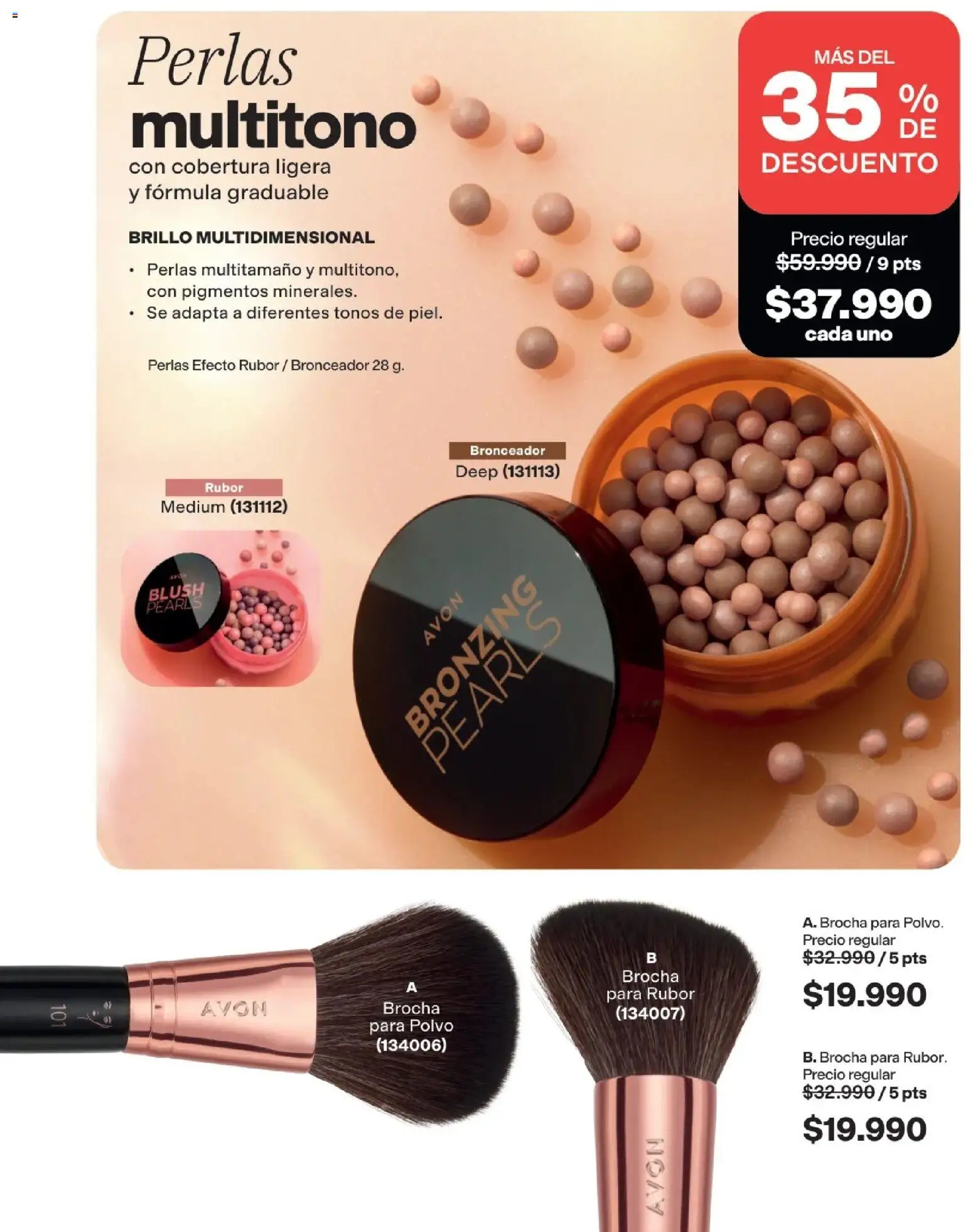 Avon revista - valida desde el 01.09.2026 | Página: 66 | Productos: Rubor, Brillo, Brocha, Bronceador