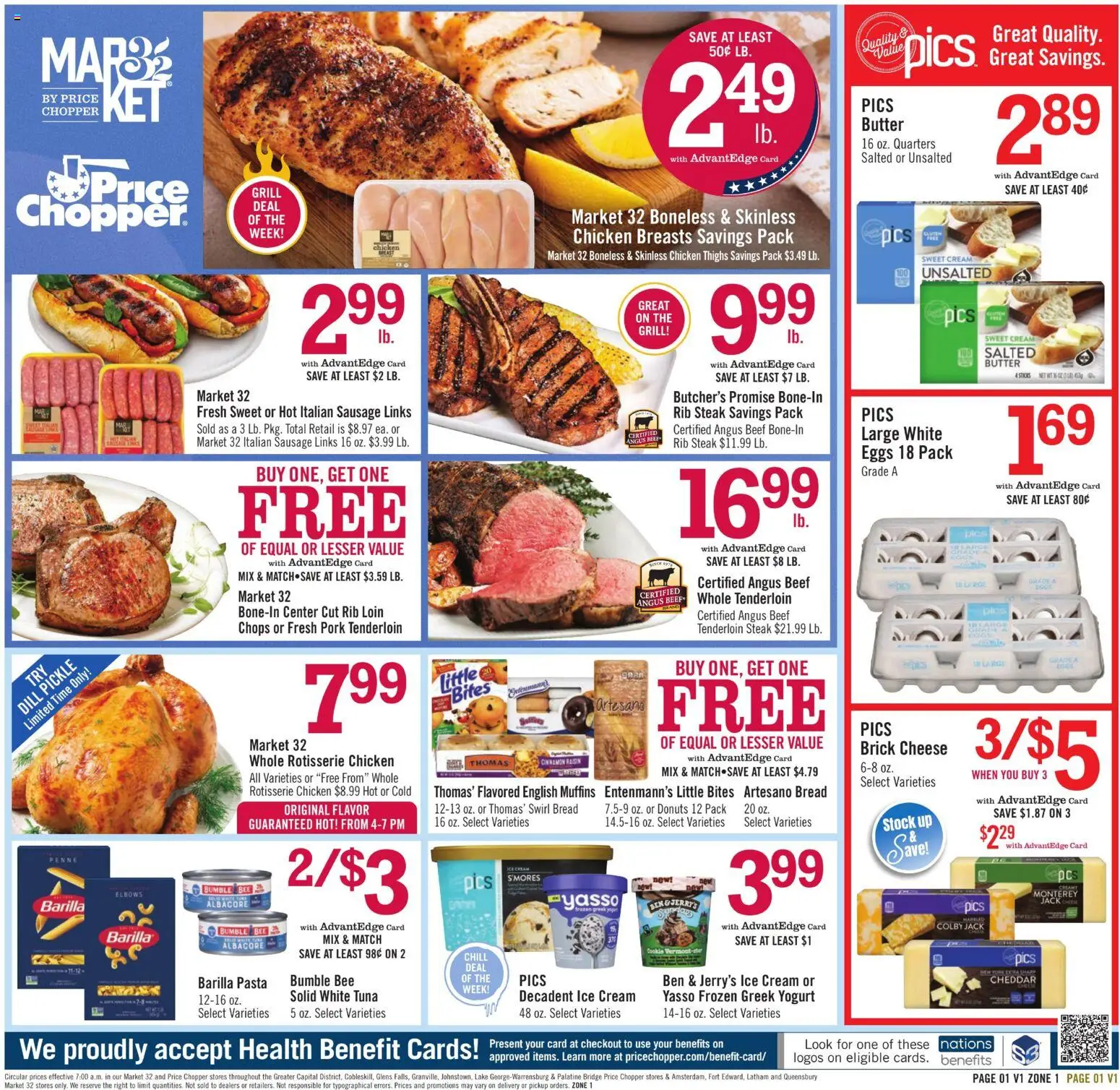 Price Chopper Weekly Ad - valid from 08/09/2026 | Page: 1 | Products: Beef, Cream, Dill, Greek yogurt