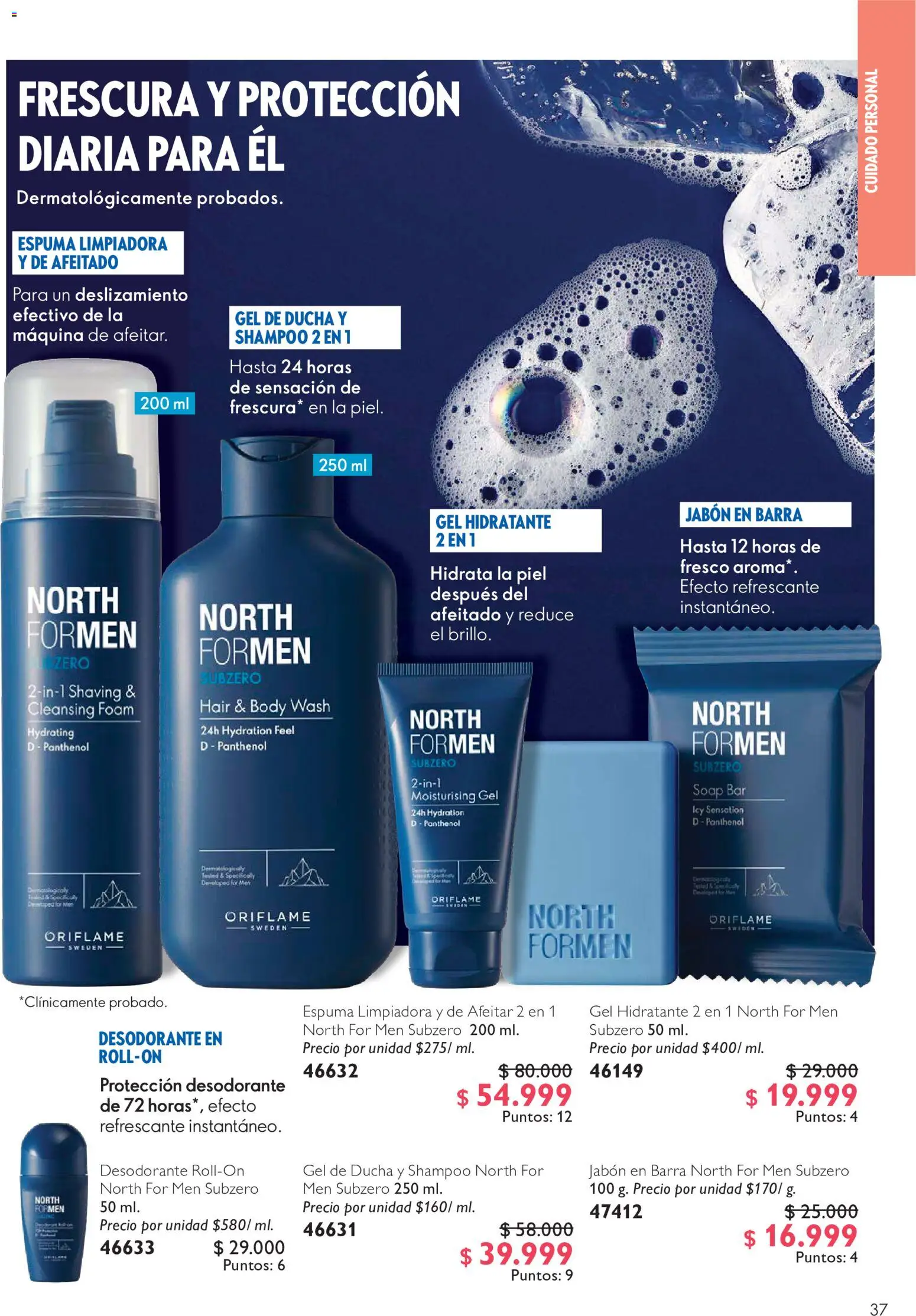 Oriflame revista - valida desde el 01/08/2026 | Página: 37 | Productos: Espuma, Body, Shampoo, Gel de ducha