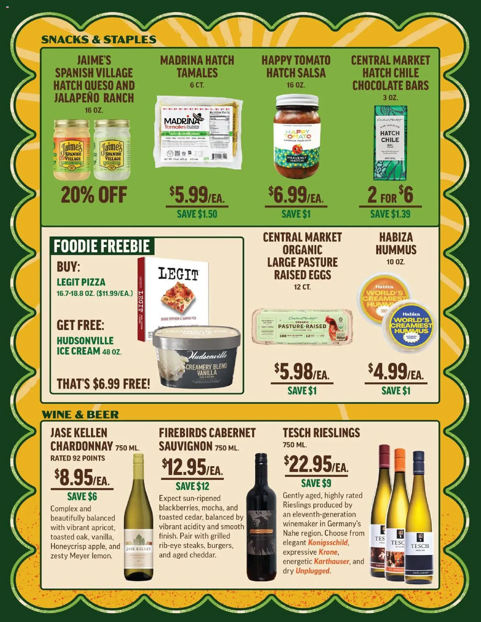 Central Market Weekly Ad - valid from 08/12/2026 | Page: 5 | Products: Eggs, Chocolate, Ice cream, Tomato