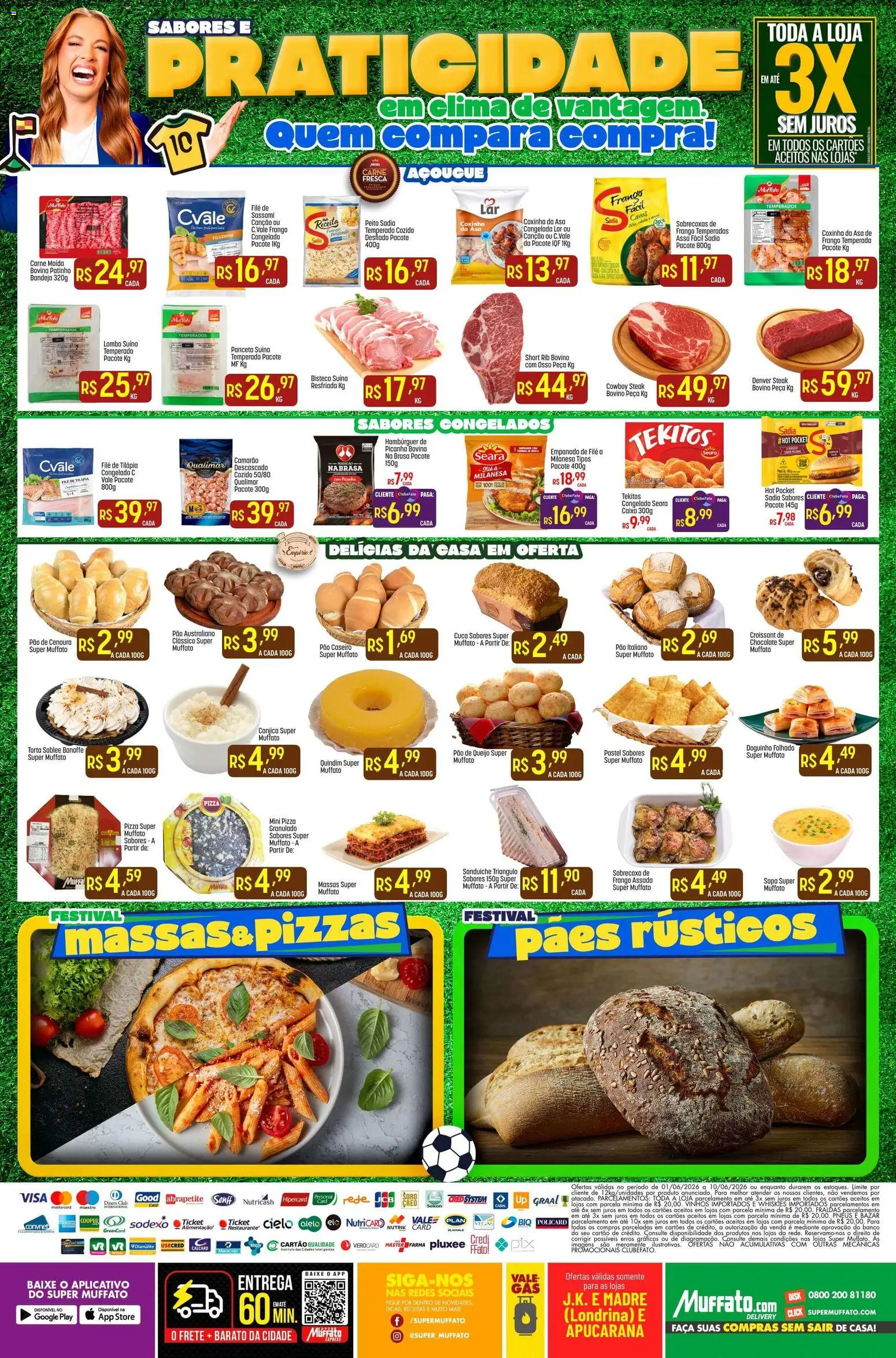 Super Muffato Folheto - válido de 01.06.2026 | Página: 8 | Produtos: Filé de frango, Caixa, Faca, Carne moída