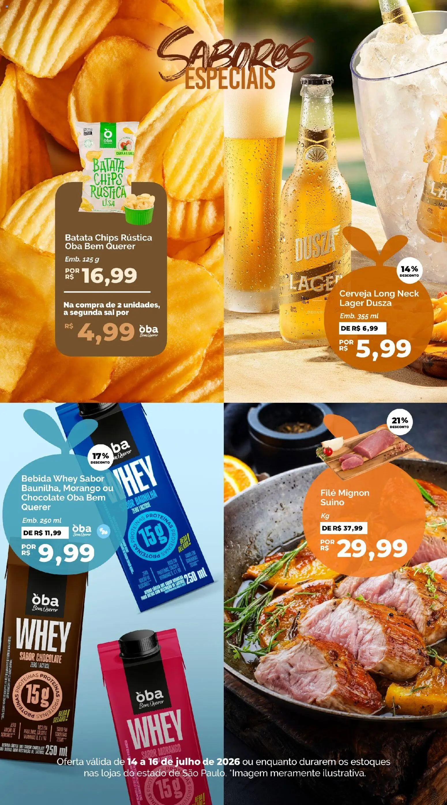 Oba Hortifruti Folheto - válido de 14/07/2026 | Página: 2 | Produtos: Cebola, Cerveja, Cálcio, Batata