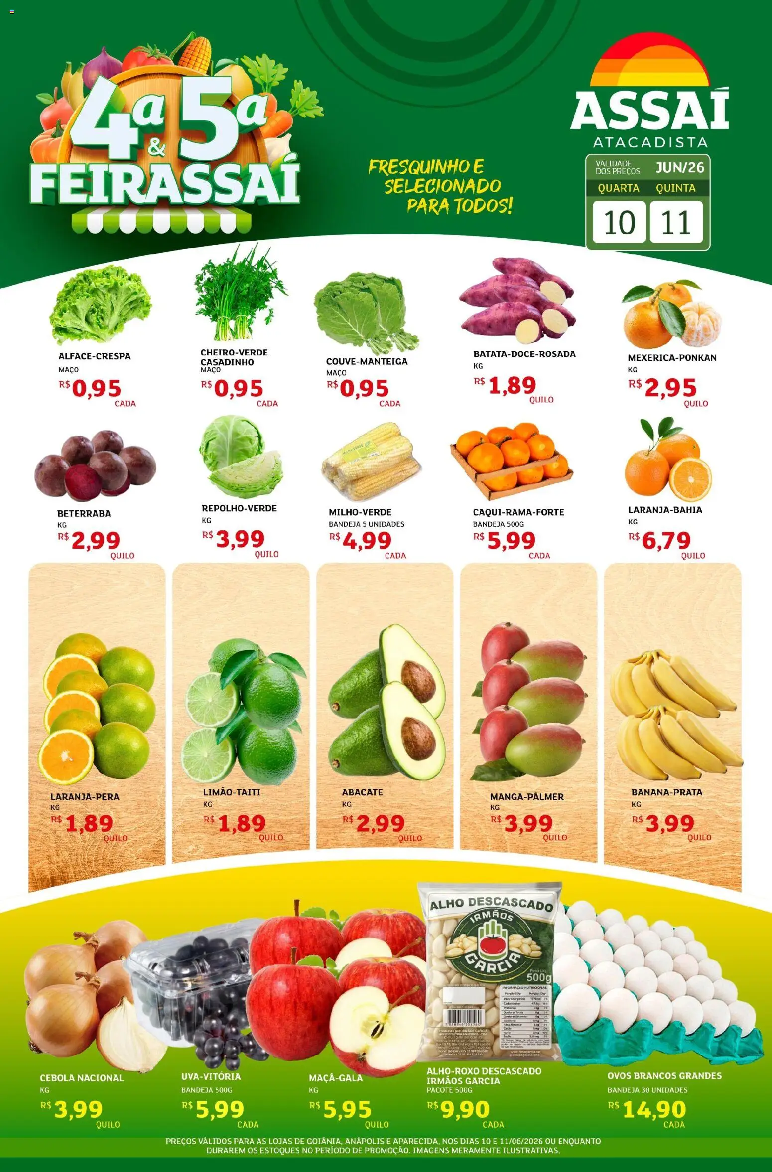 Assaí Atacadista Folheto - válido de 10.06.2026 | Página: 1 | Produtos: Beterraba, Cebola, Ovos, Bandeja