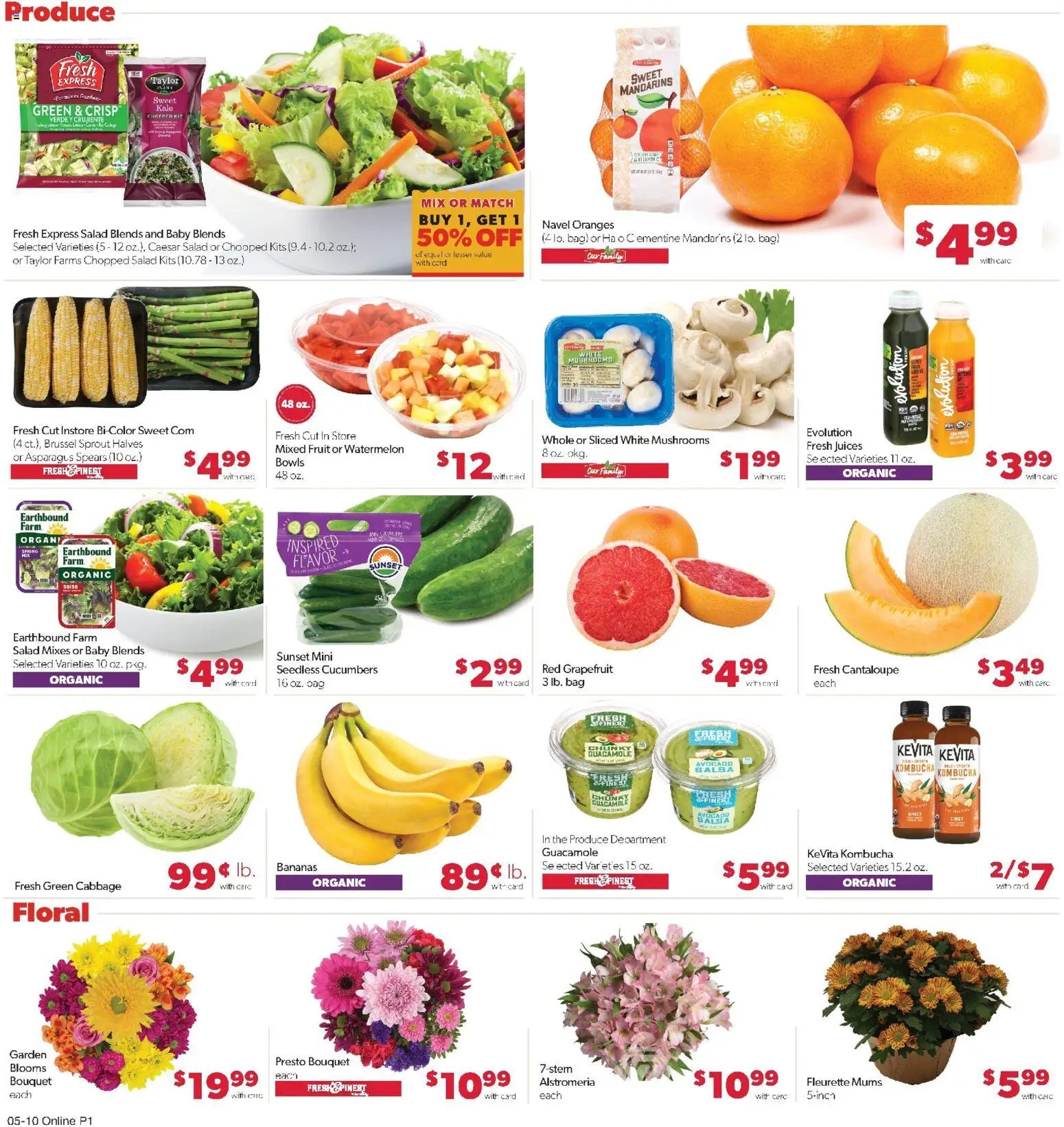 Family Fare Weekly Ad - IA - valid from 10.05.2026 | Page: 6 | Products: Mandarins, Asparagus, Cabbage, Bag