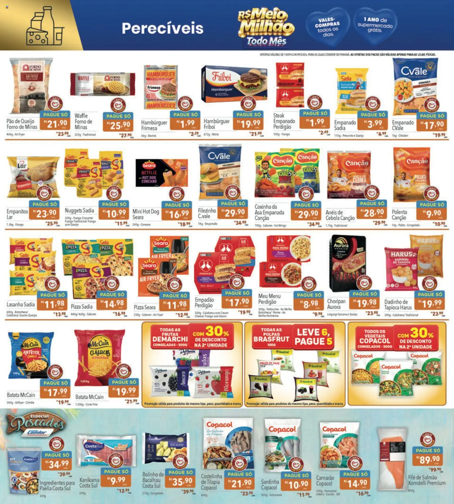 Supermercados Condor Folheto - válido de 10/09/2026 | Página: 14 | Produtos: Air fryer, Queijo, Pão, Lasanha
