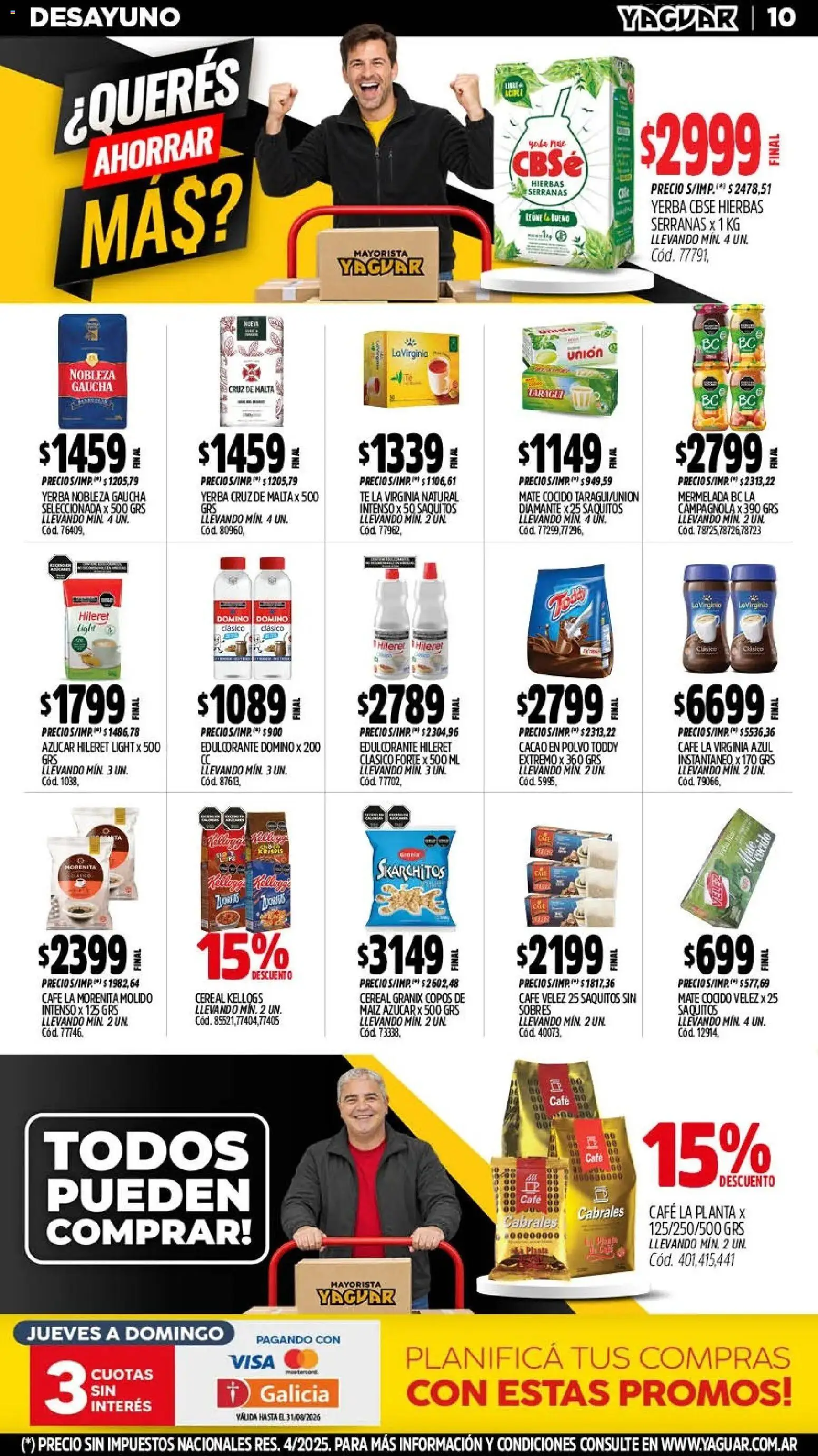 Yaguar - Oferta Semanal Salta │ válido desde el 17/07/2026 | Página: 12 | Productos: Copos, Polvo, Té, Mermelada