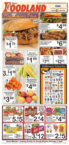 Preview of Foodland weekly ads valid from 10/27/2026