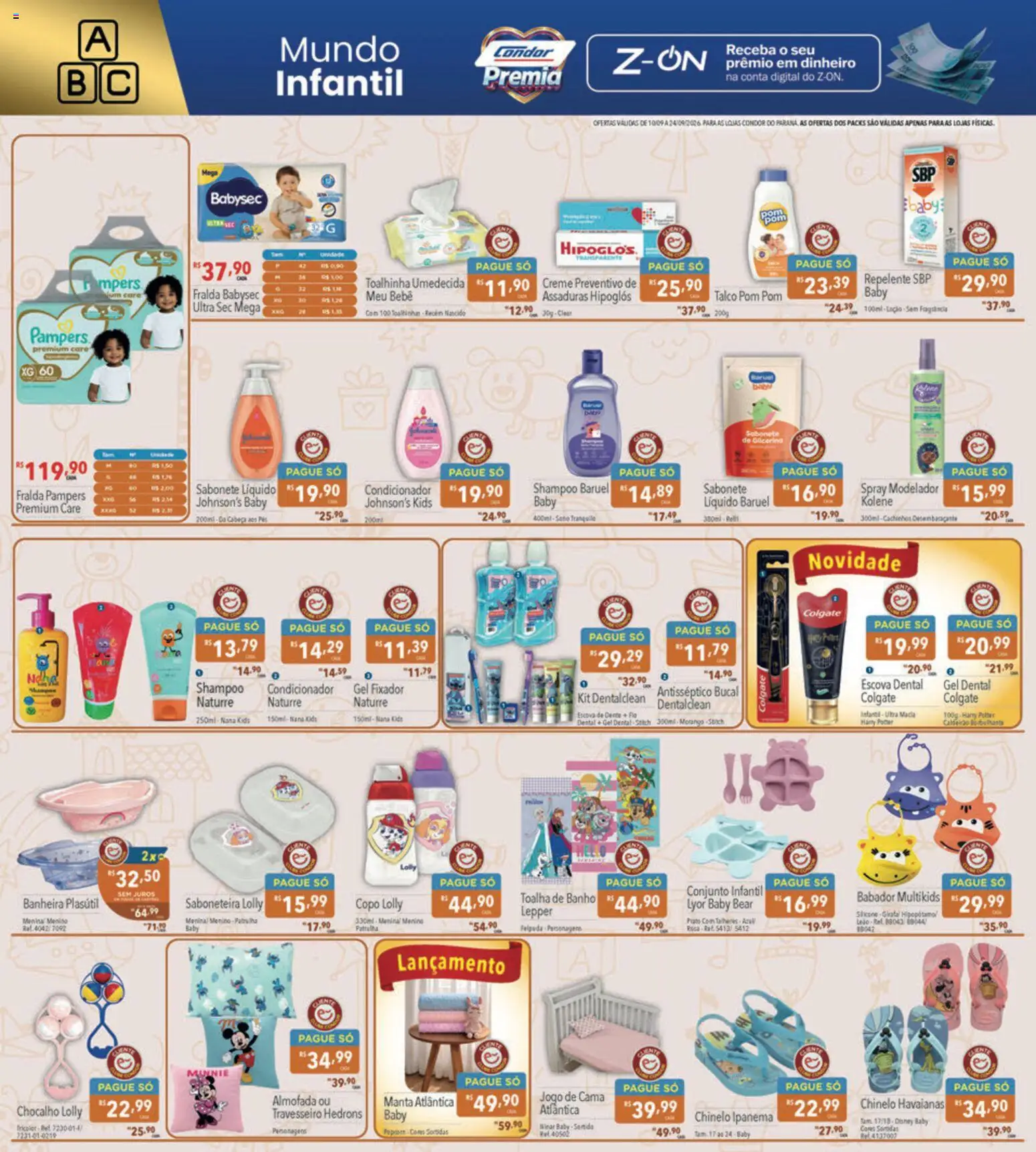 Supermercados Condor Folheto - válido de 10/09/2026 | Página: 24 | Produtos: Shampoo, Escova de dente, Sabonete líquido, Fixador