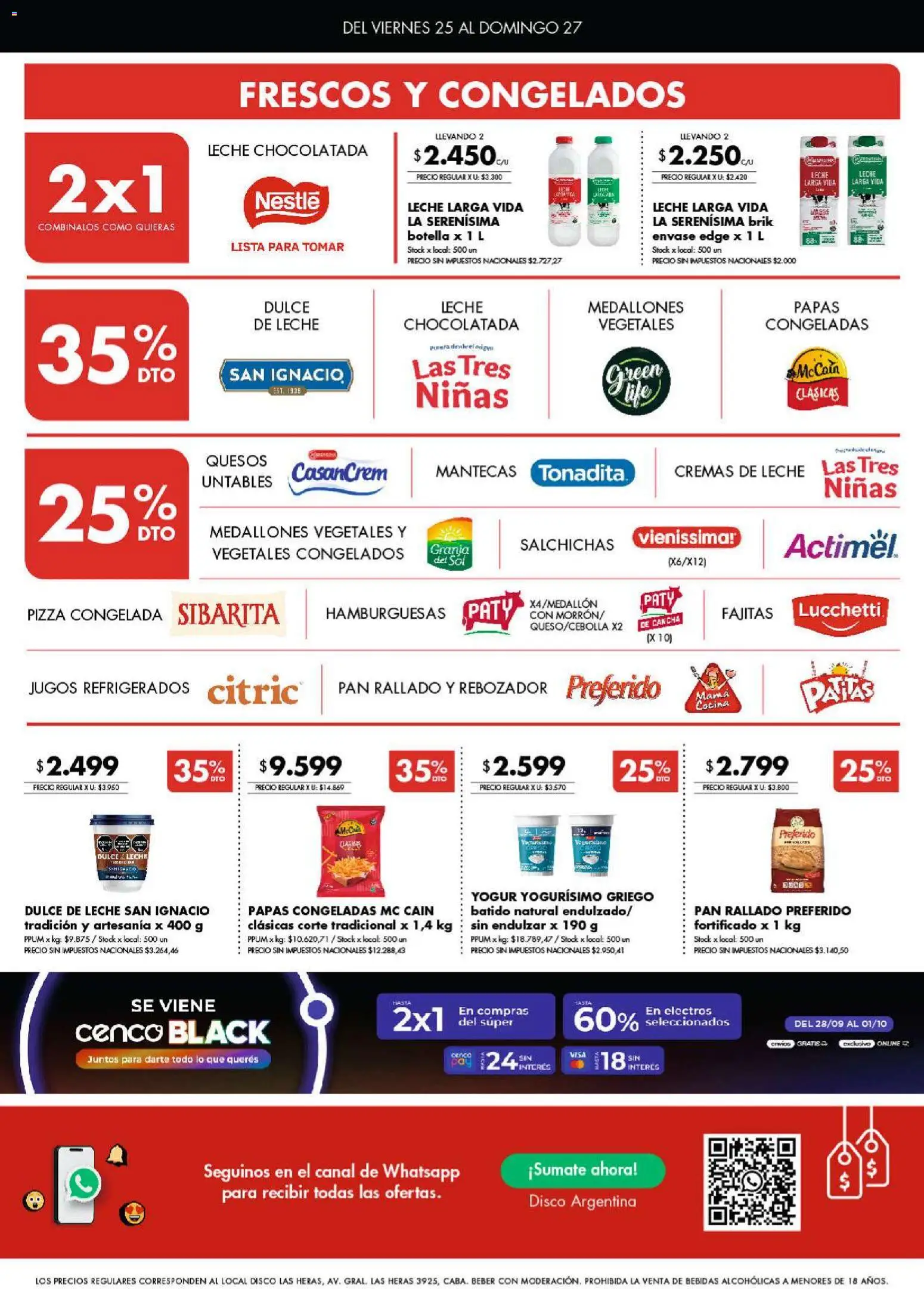 Disco - Ofertas | Córdoba │ válido desde el 25/09/2026 | Página: 4 | Productos: Papas, Pizza, Pan rallado, Salchichas