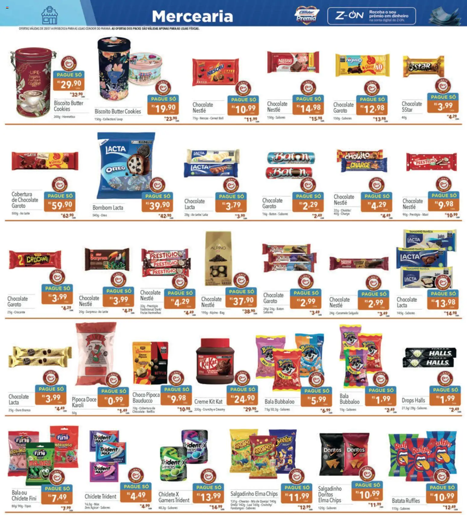 Supermercados Condor Folheto - válido de 28/07/2026 | Página: 7 | Produtos: Leite, Creme, Açúcar, Batata