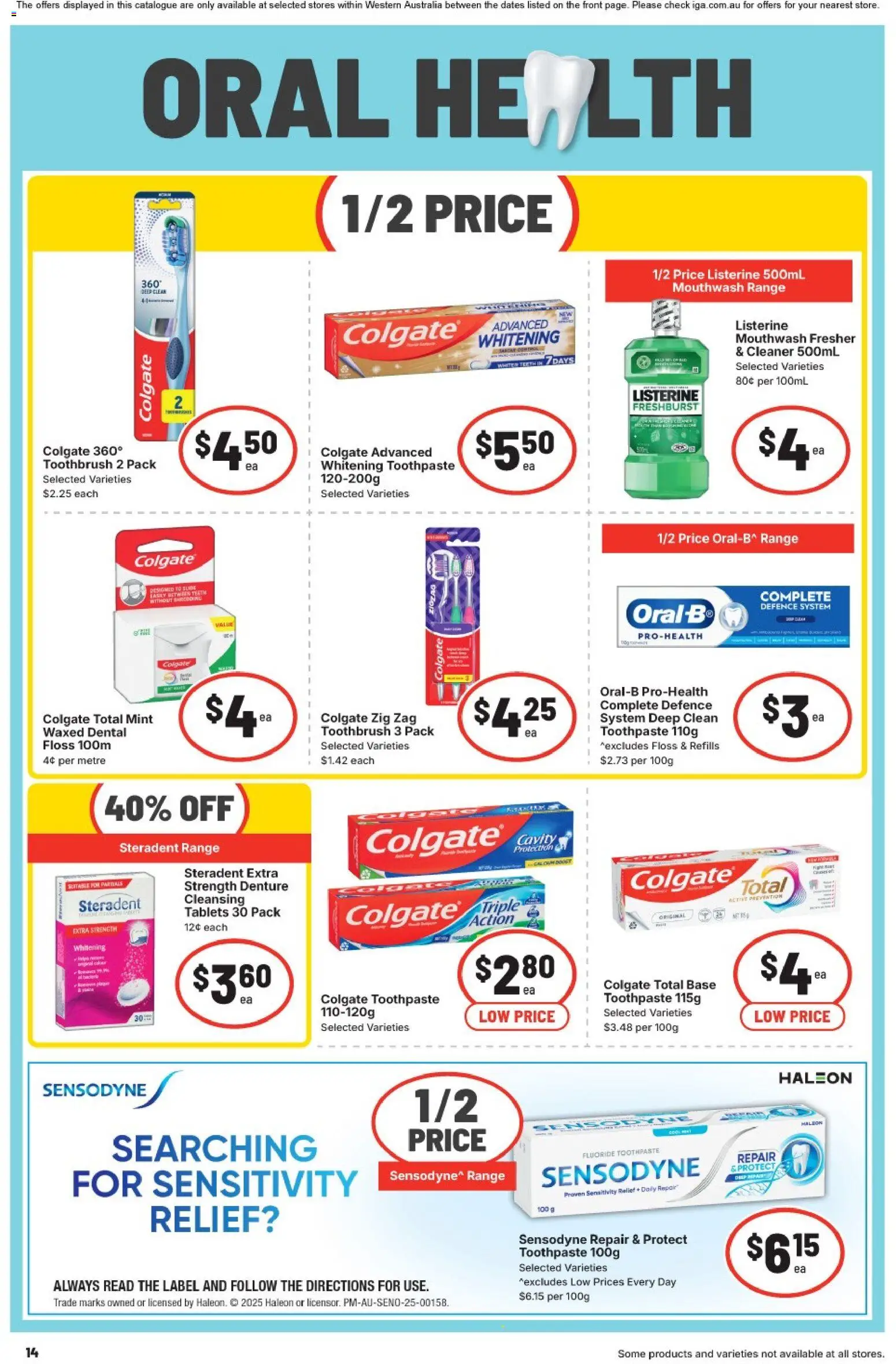 IGA catalogue - valid from 22/07/2026 | Page: 14 | Products: Cleaner, Suite, Toothpaste, Toothbrush