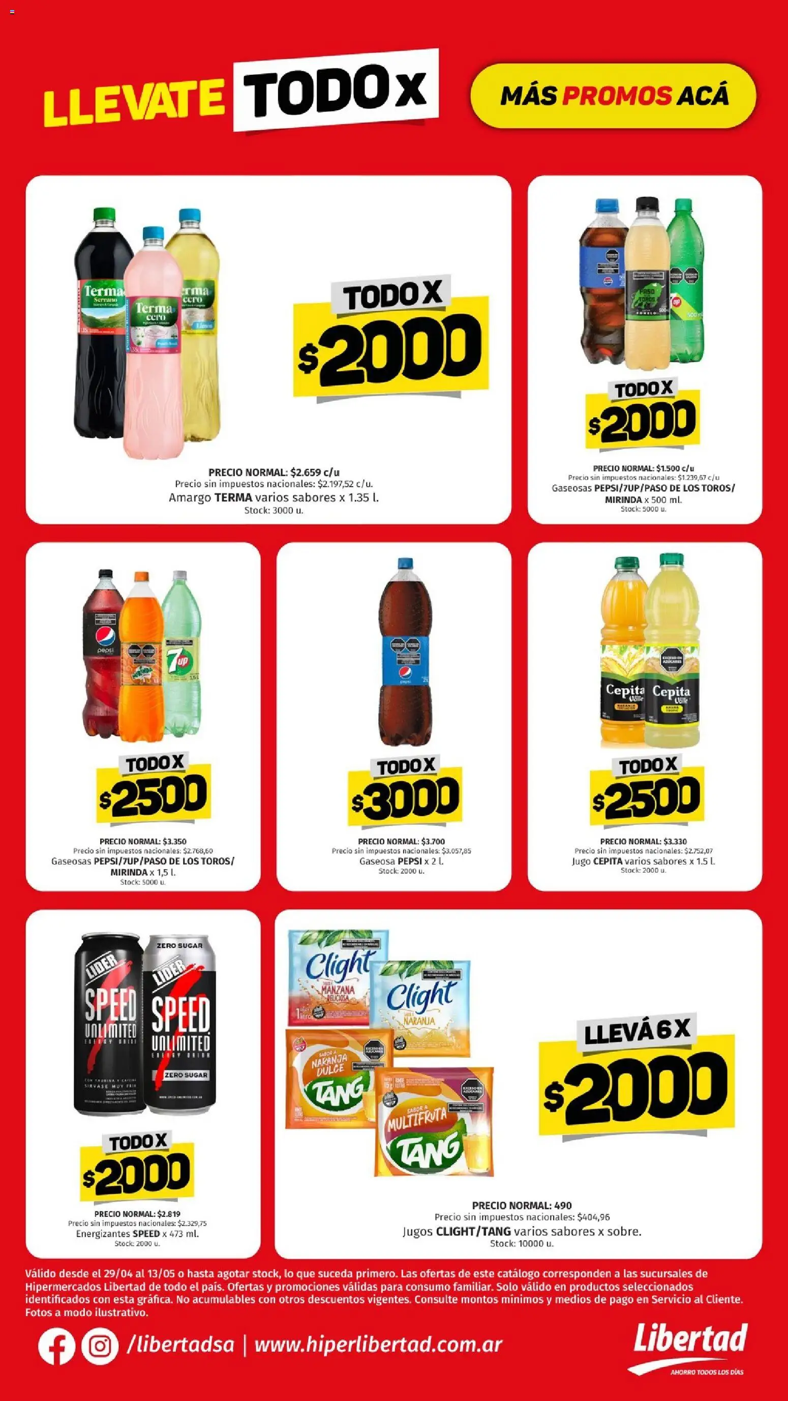 Hipermercado Libertad - TODO X sem 19 │ válido desde el 29.04.2026 | Página: 8 | Productos: Gaseosa, Manzana, Pomelo, Jugo