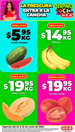 Vista previa de H-E-B folleto Fruta y venduras, nuevo folleto de la tienda, válido en México a partir del 23/06/2026
