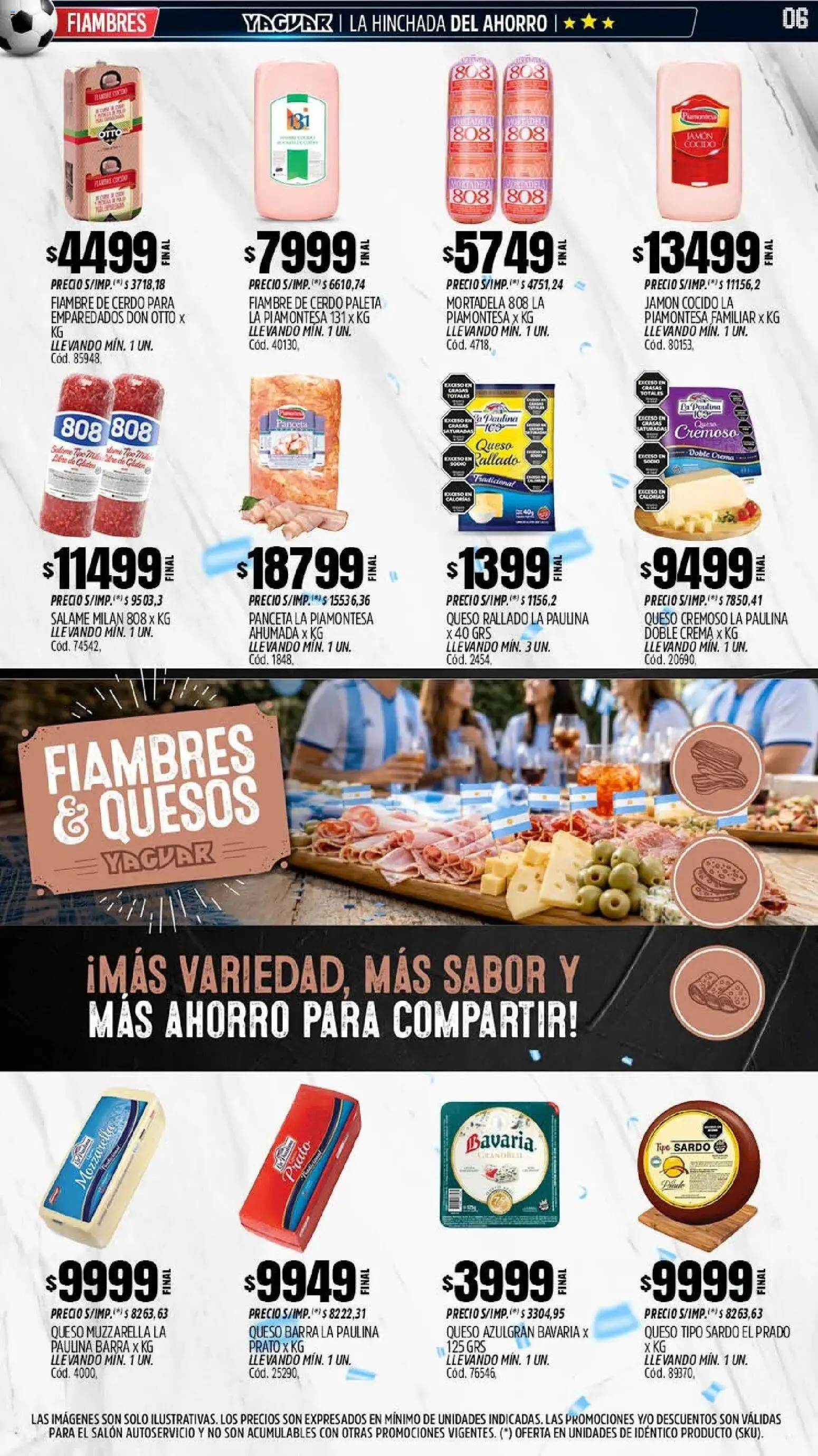 Yaguar - Oferta Semanal Chaco │ válido desde el 08.06.2026 | Página: 6 | Productos: Panceta, Jamón, Salame, Crema