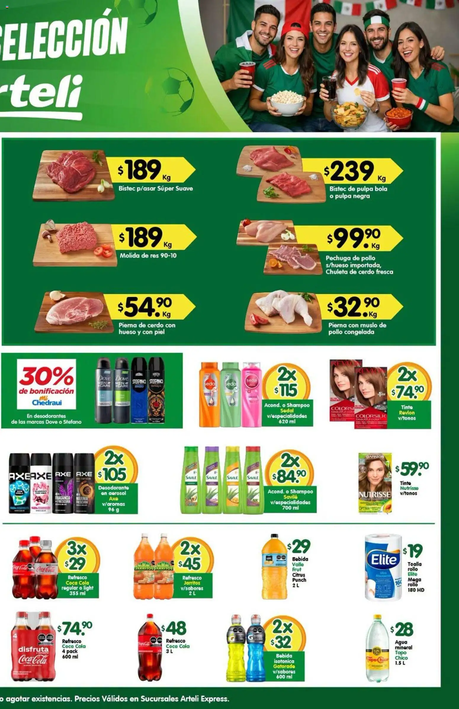 Nuevas ofertas de Arteli válidas en toda la República Mexicana desde el 03/07/2026. ¡Encuentra las mejores ofertas en Arteli folleto Express! | Página: 2 | Productos: Desodorante, Pollo, Cerdo, Res