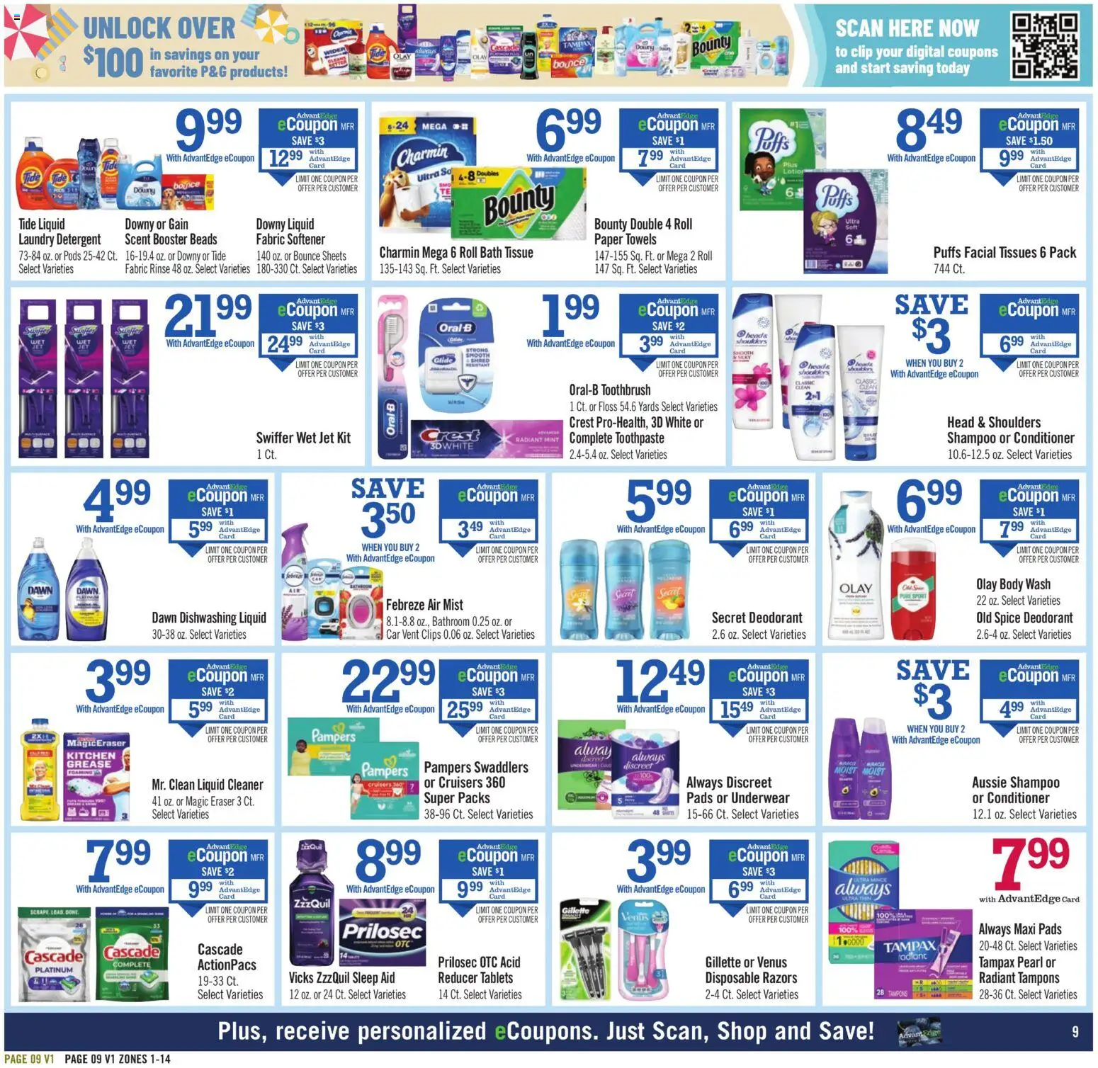 Price Chopper - Weekly Ad - valid from 07/05/2026 | Page: 9 | Products: Toothpaste, Toothbrush, Detergent, Tampons