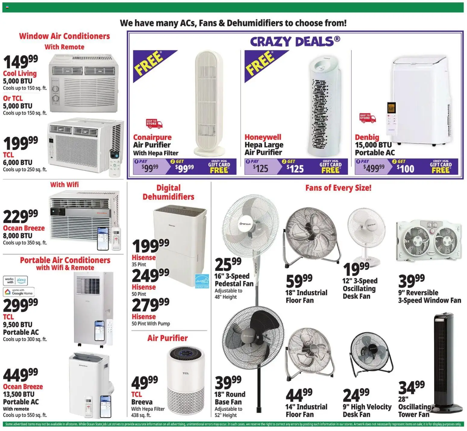 Ocean State Job Lot Weekly Ad - valid from 08/13/2026 | Page: 5 | Products: Pump, Desk, Fan, Air purifier