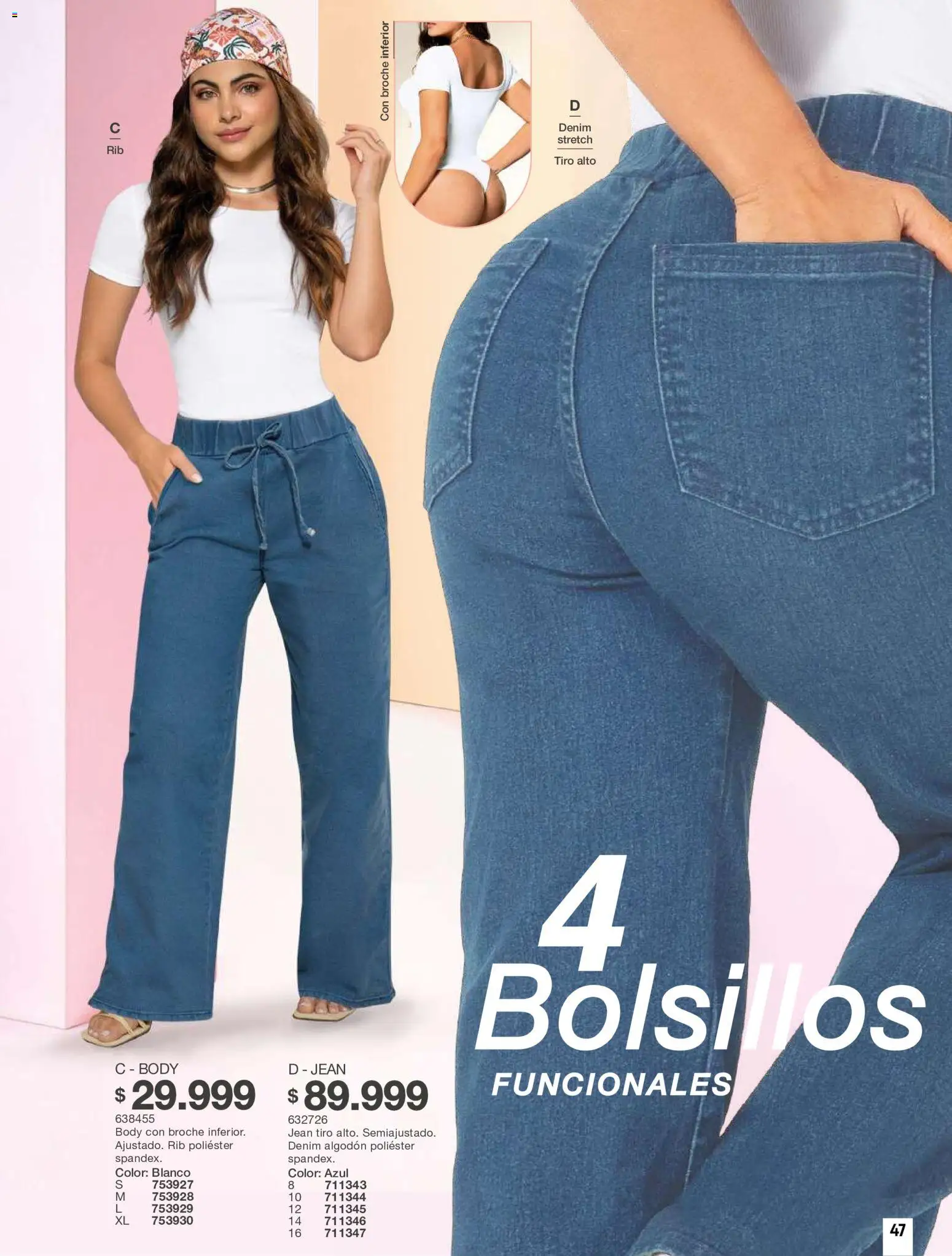 Carmel revista - valida desde el 01/10/2026 | Página: 47 | Productos: Algodón, Bolsillos, Body, Jean