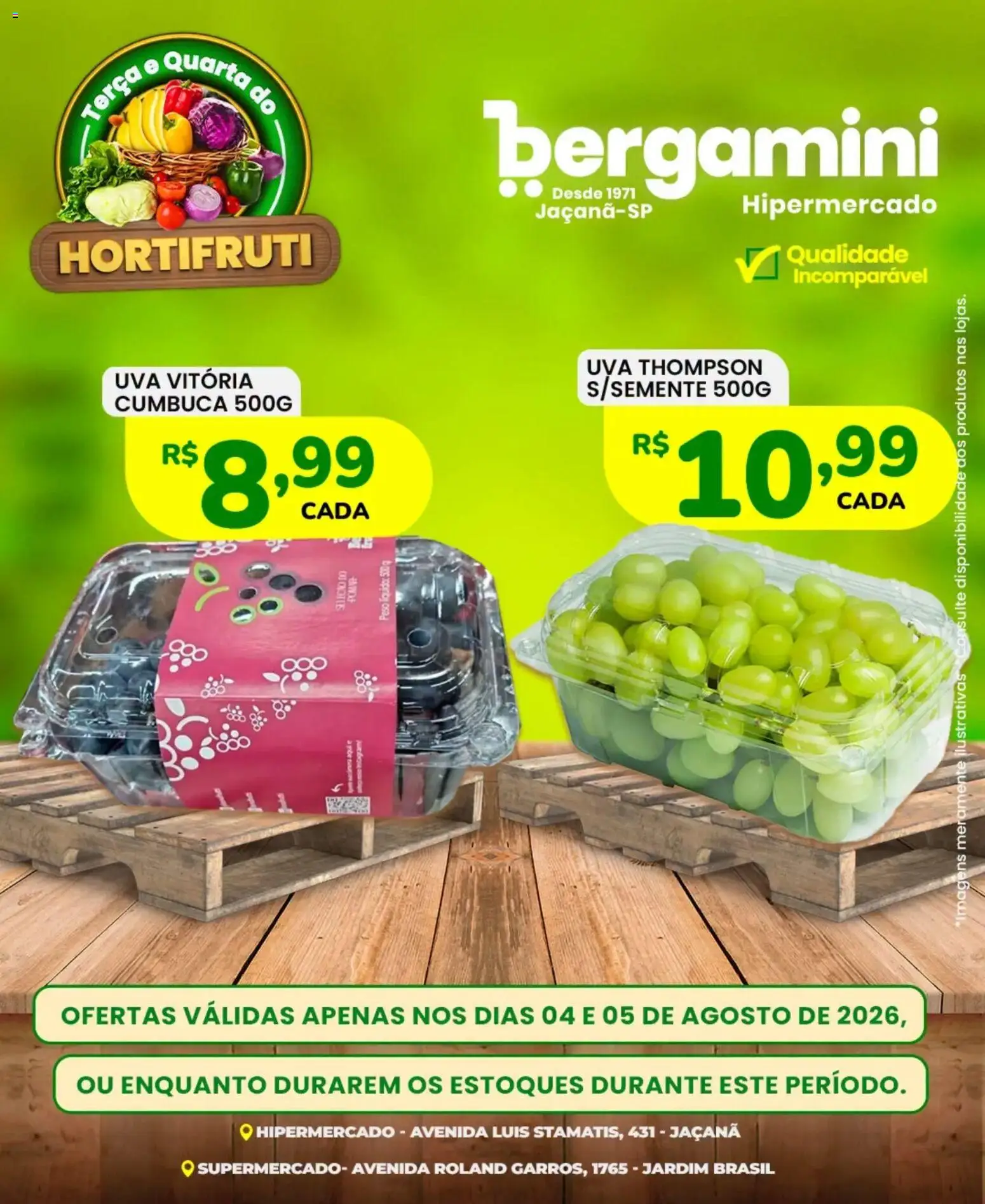 Supermercado Bergamini Folheto - válido de 04/08/2026 | Página: 9 | Produtos: Uva
