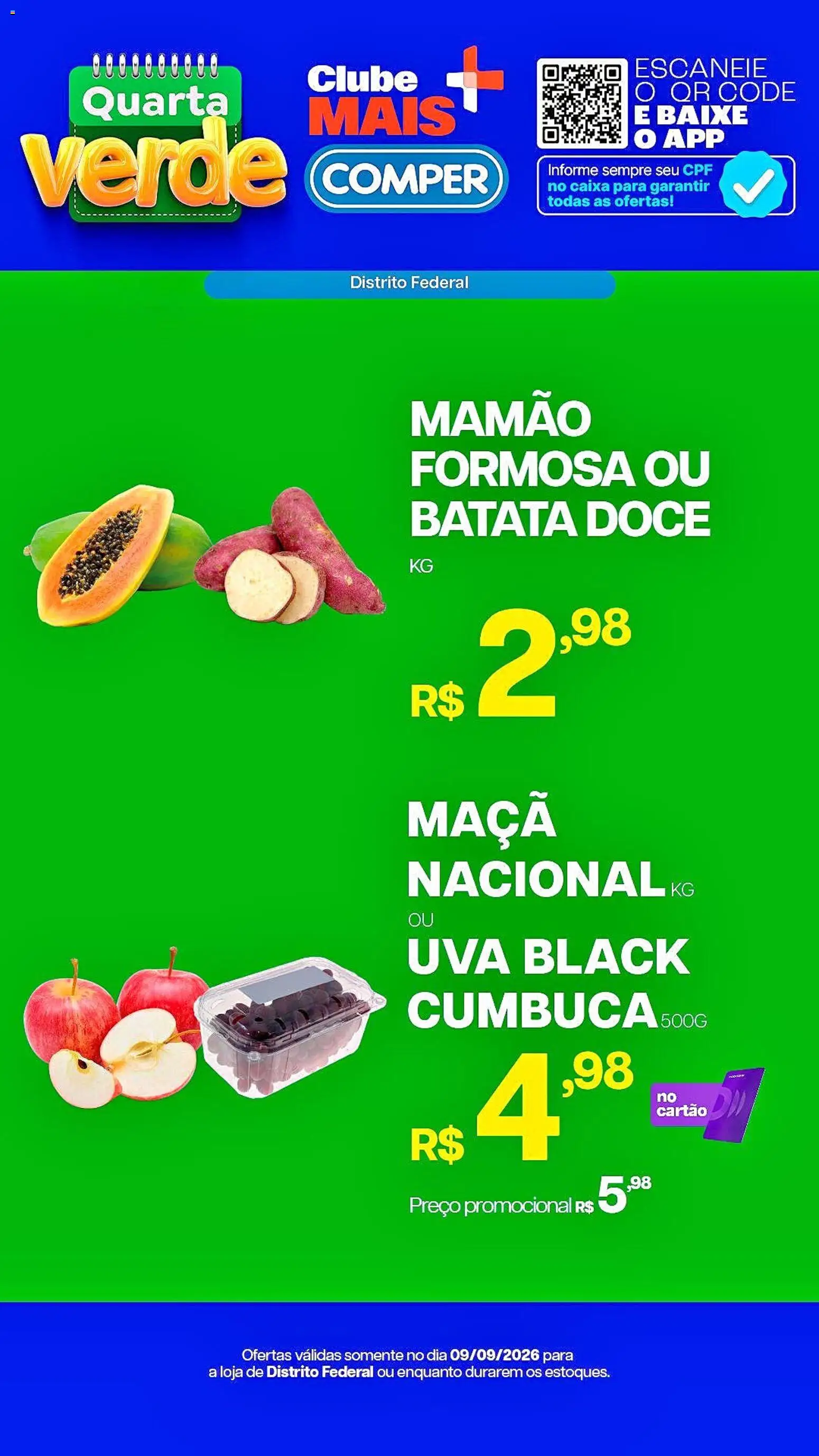 Comper Folheto - válido de 09/09/2026 | Página: 2 | Produtos: Uva, Caixa, Mamão, Doce