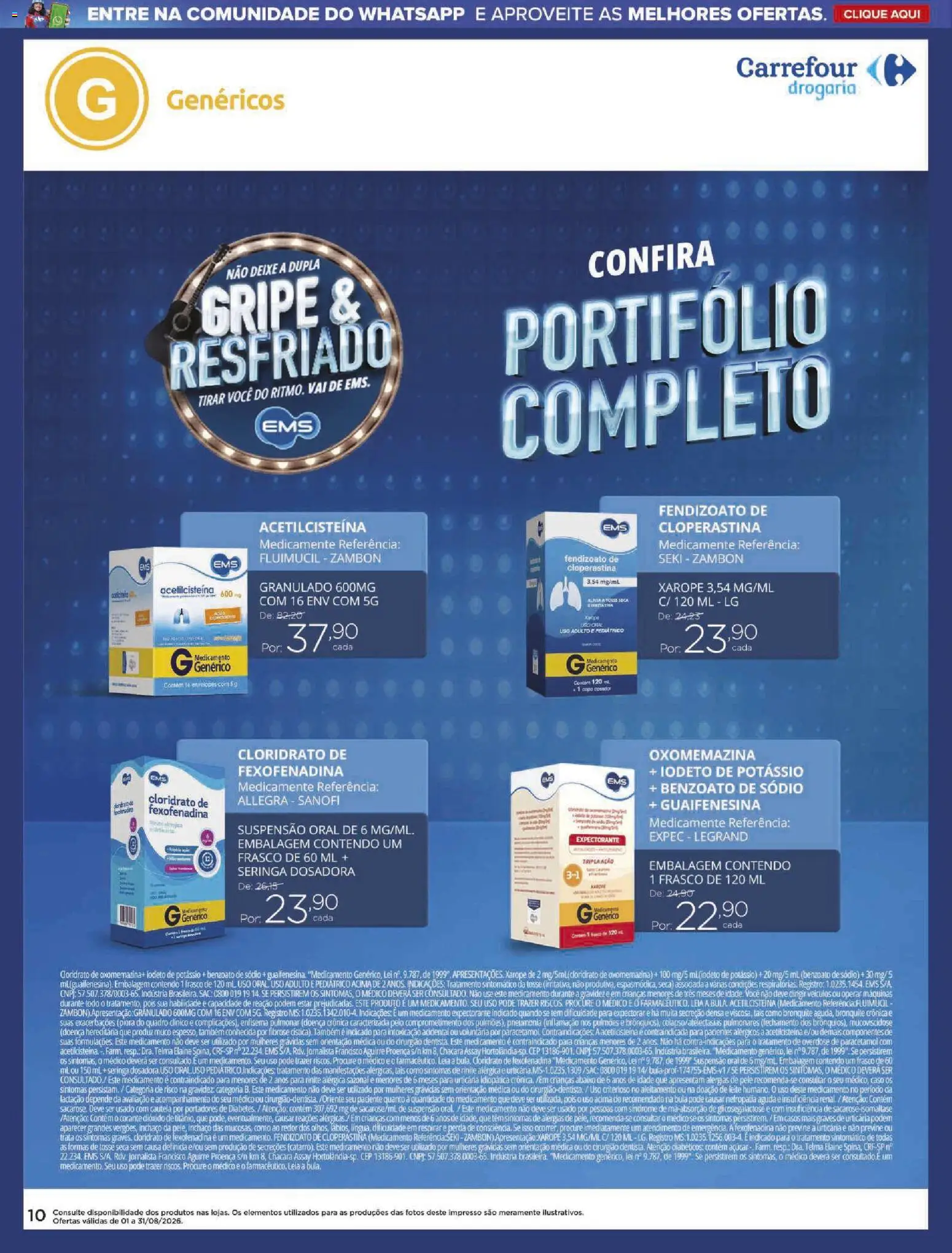 Carrefour Folheto - válido de 01/08/2026 | Página: 10 | Produtos: Quadro, Leite, Copa, Granulado