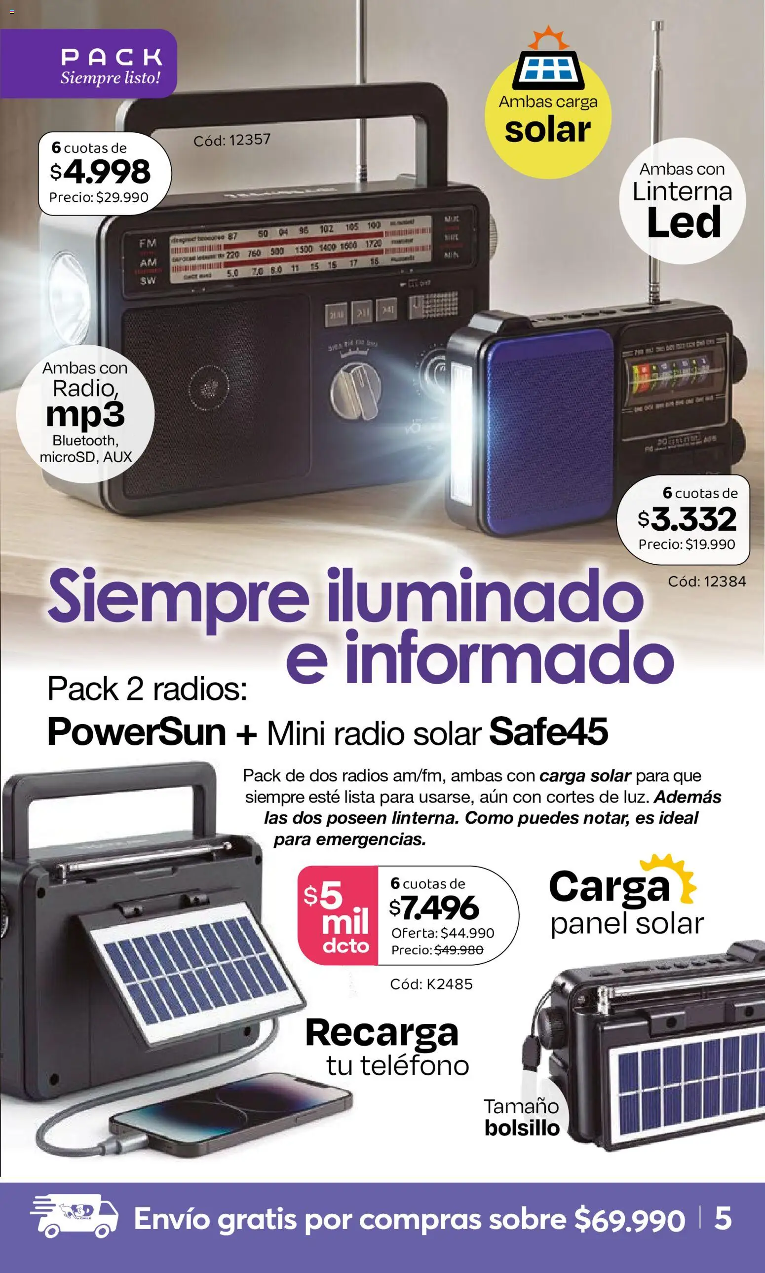 A3D Ofertas │ válido desde el 07.07.2026 | Página: 5 | Productos: Radio, Sobre, Linterna, Teléfono
