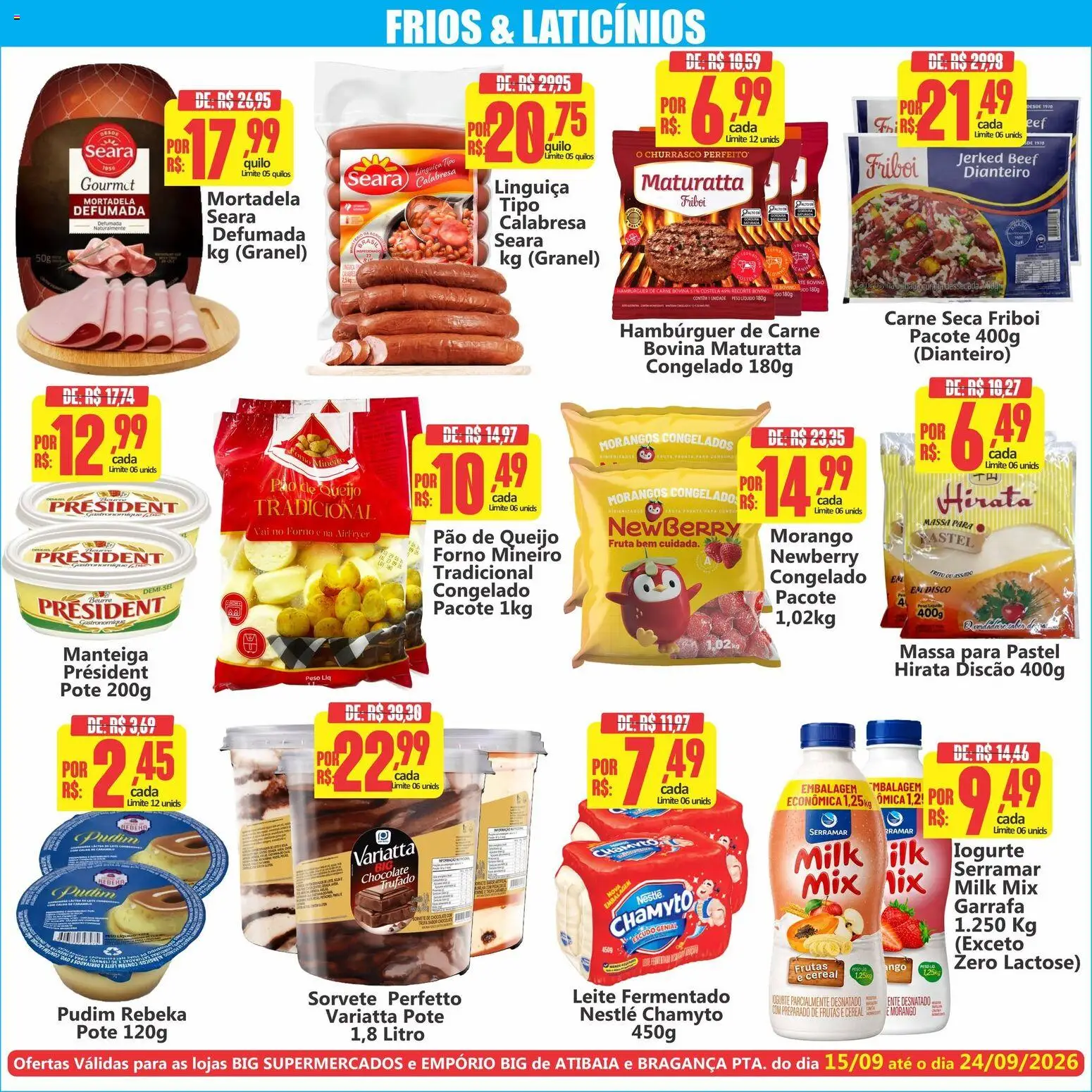 Big Supermercados Folheto - válido de 15/09/2026 | Página: 5 | Produtos: Linguiça, Pão, Massa, Pão de queijo