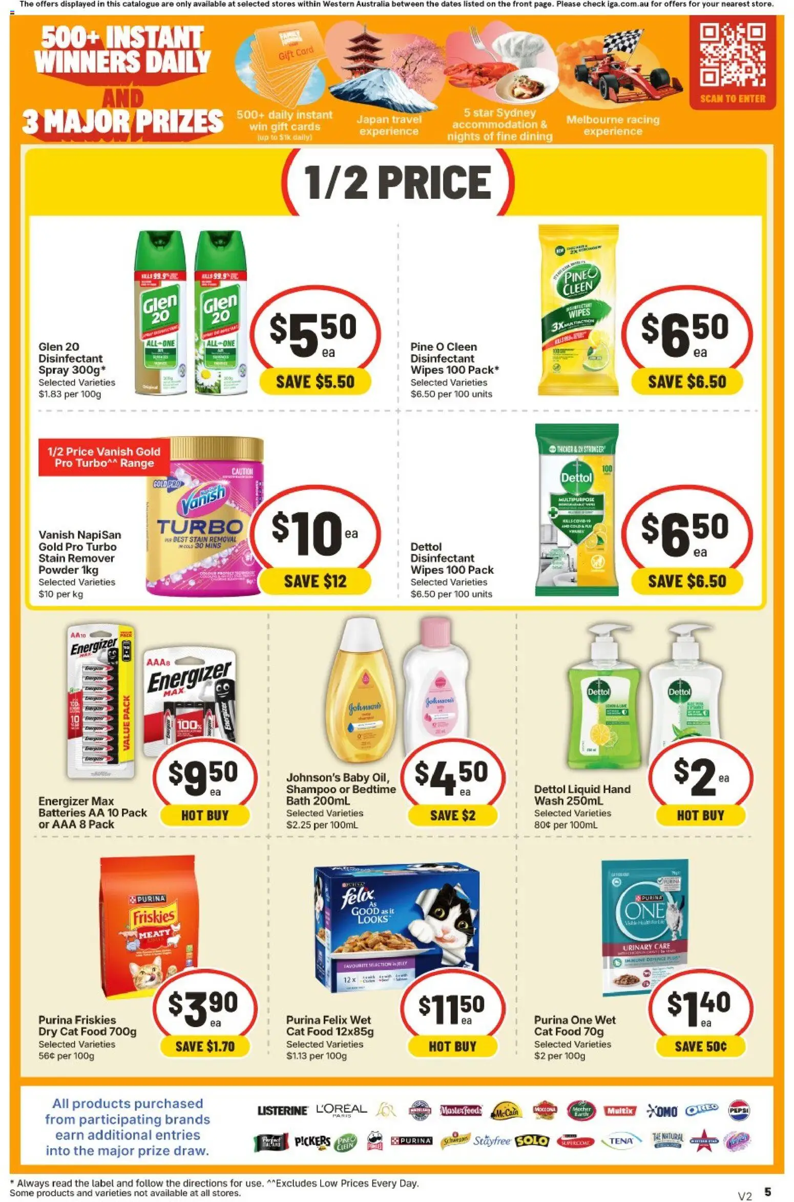 IGA catalogue - valid from 22/07/2026 | Page: 5 | Products: Shampoo, Stain remover, Batteries, Multipurpose