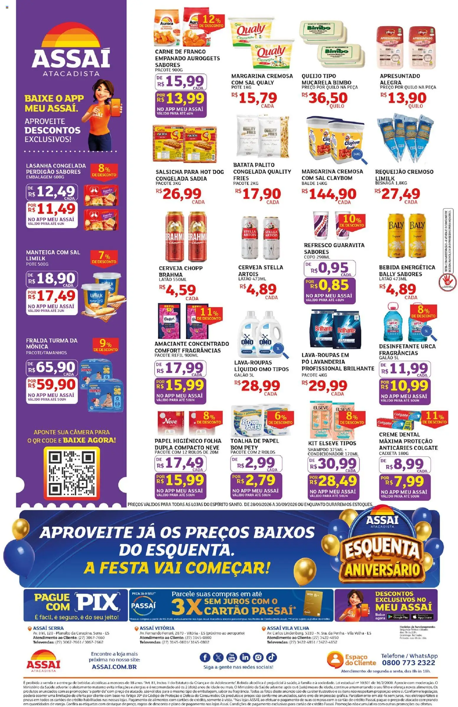 Assaí Atacadista Folheto - válido de 28/09/2026 | Página: 2 | Produtos: Carne de frango, Carne, Alimentos, Margarina