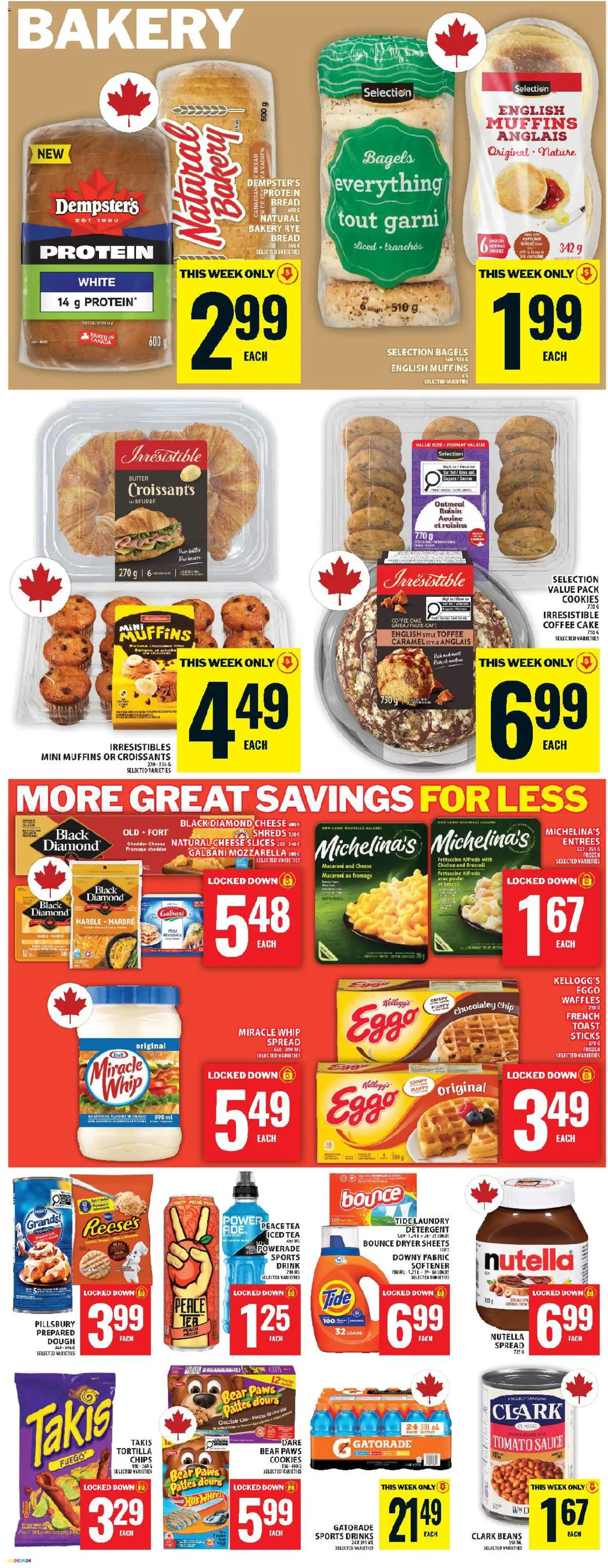 Food Basics flyer valid from 09.04.2026 | Page: 8 | Products: Bakery, Detergent, Coffee, Chicken