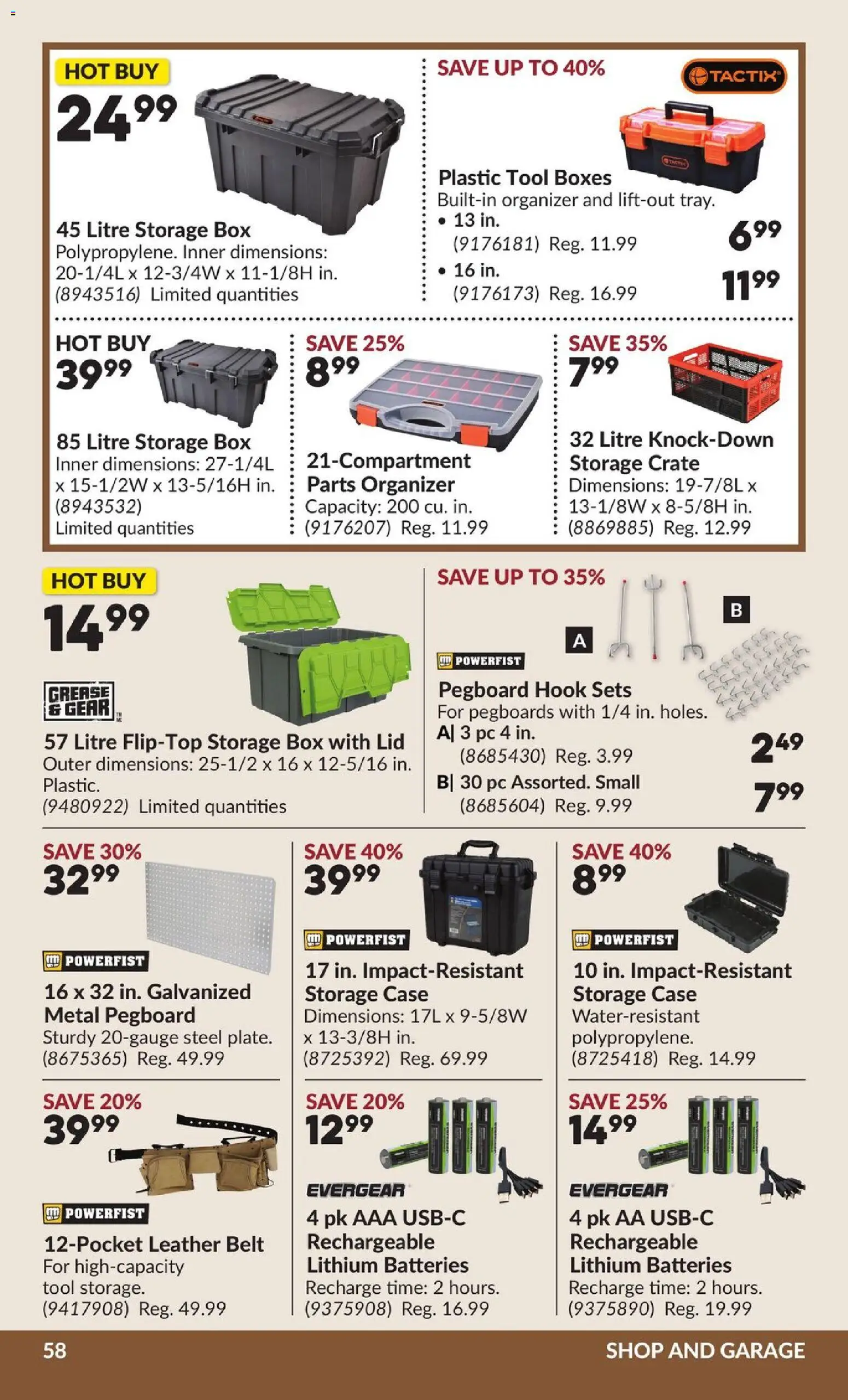 Princess Auto flyer valid from Jul 28, 2026 | Page: 63 | Products: Belt, Case, Storage box, Batteries