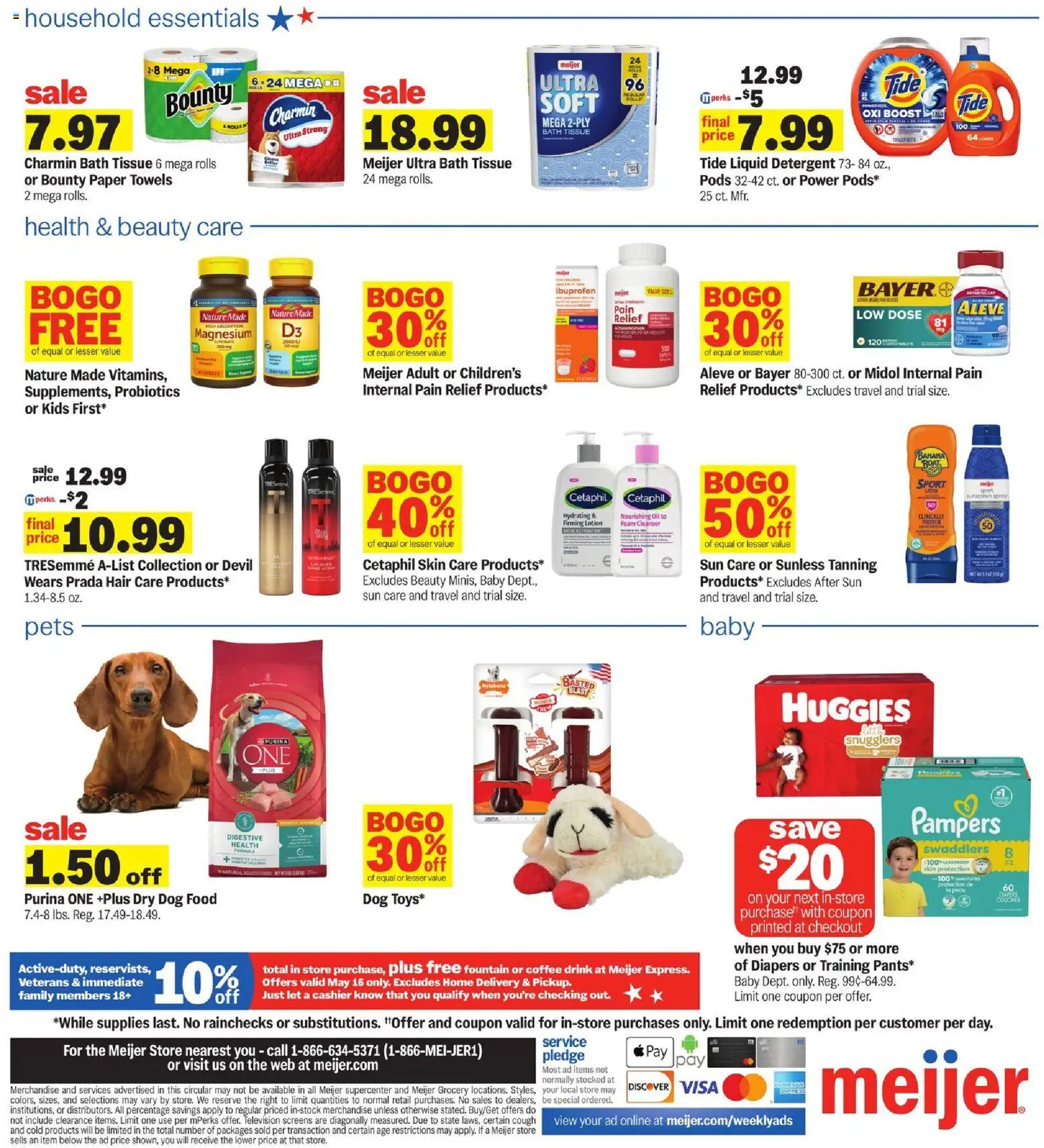 Meijer Weekly Ad - MI - valid from 13.05.2026 | Page: 5 | Products: Magnesium, Dog Food, Sunscreen, Television