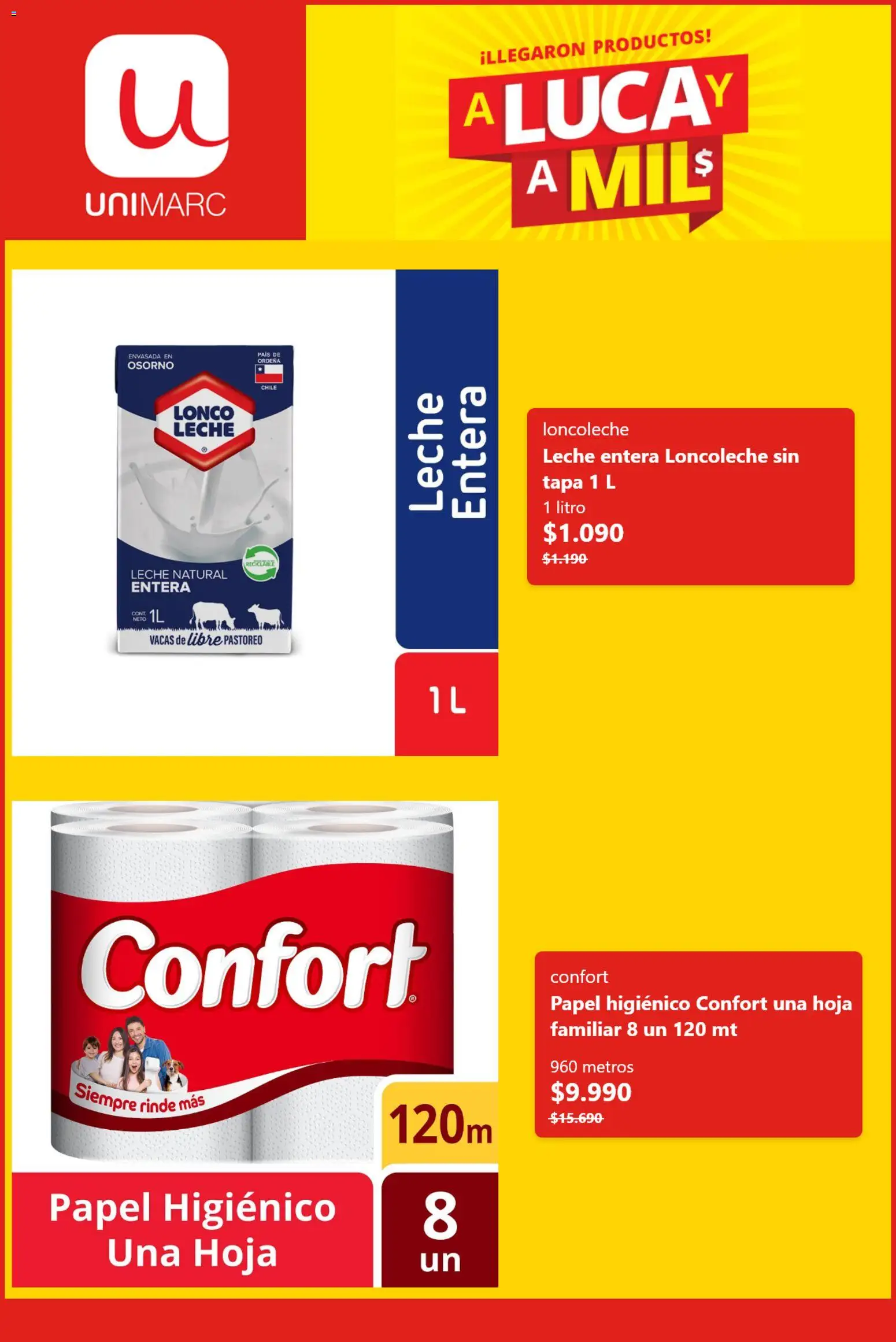 Unimarc Ofertas │ válido desde el 07.06.2026 | Página: 2 | Productos: Papel higiénico, Leche