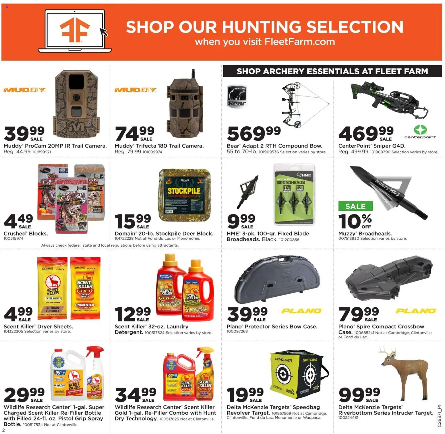 Mills Fleet Farm Weekly Ad - valid from 09/08/2026 | Page: 3 | Products: Crossbow, Detergent, Dryer, Archery